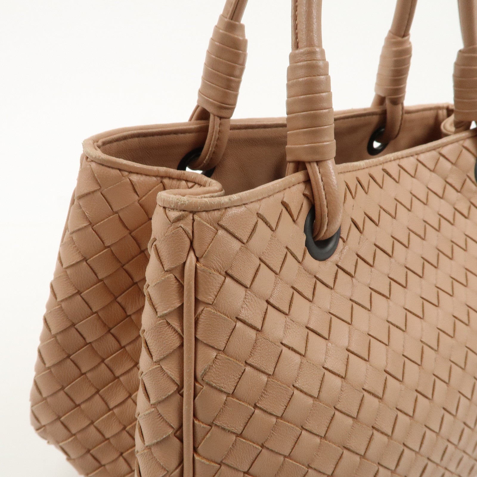 BOTTEGA VENTETA Intrecciato Leather Satchel Tote Bag 148323 Used