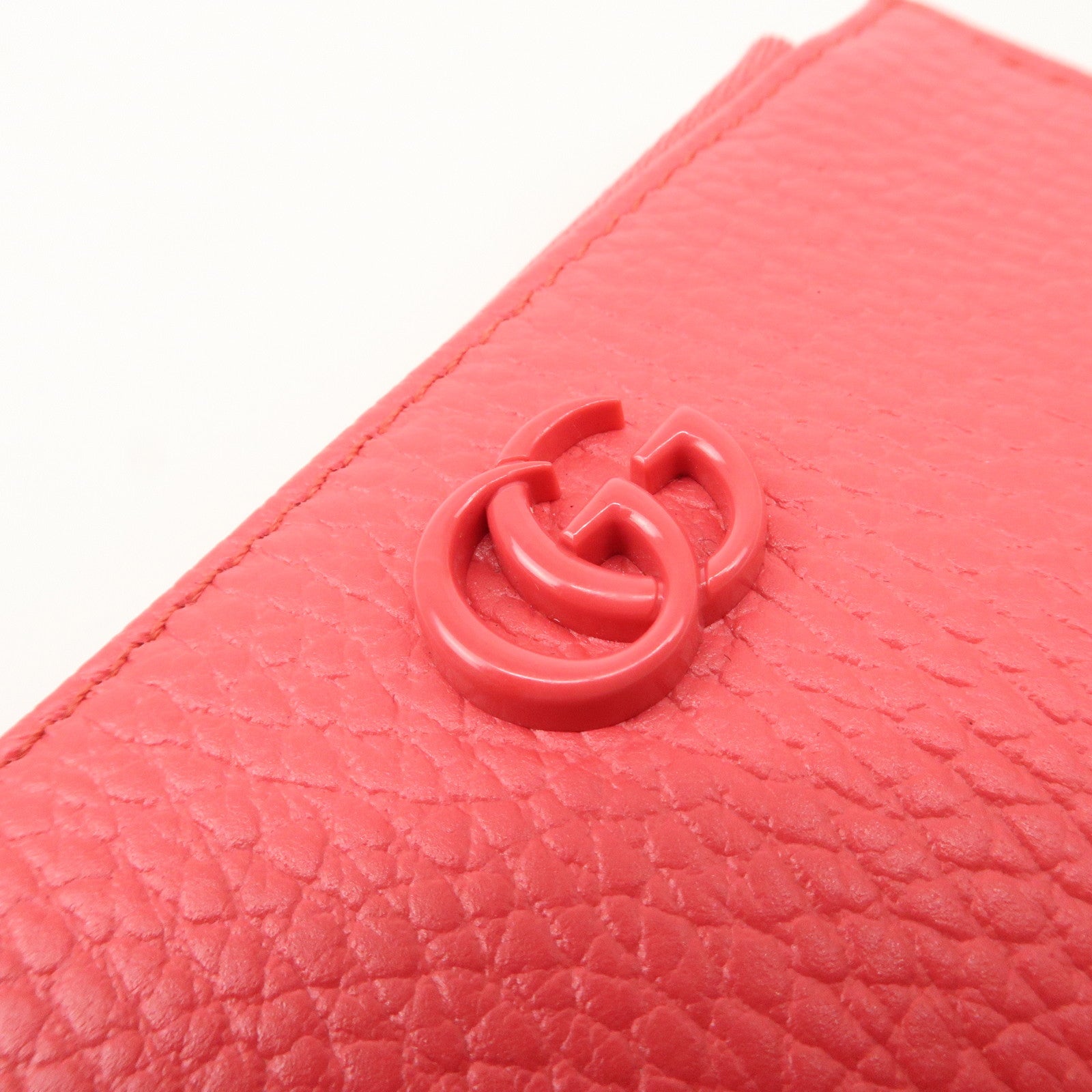 GUCCI GG Marmont Leather Card Case Coin Case Pink 701070 Used