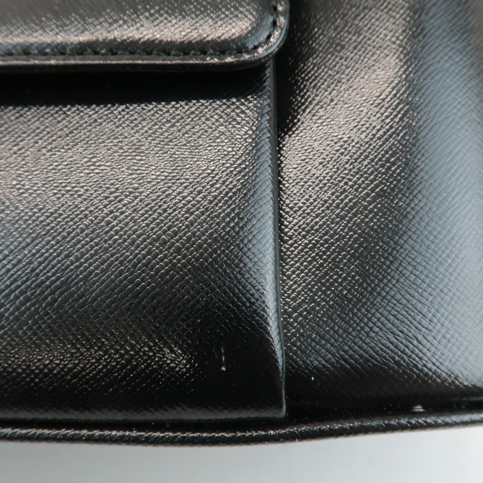 BURBERRY Leather Shoulder Bag Hand Bag Black Gold Hardware Used