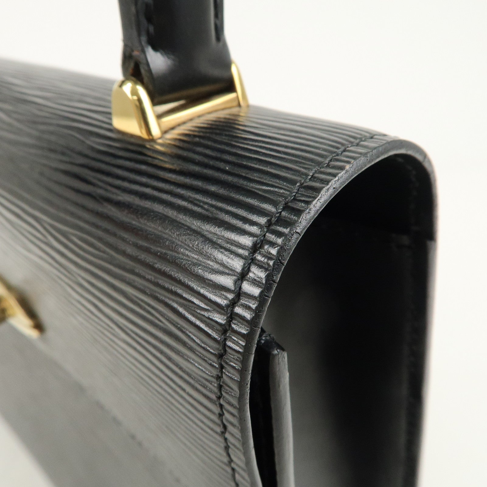 Louis Vuitton Epi Leather Malesherbes Hand Bag Black M523 72 Used