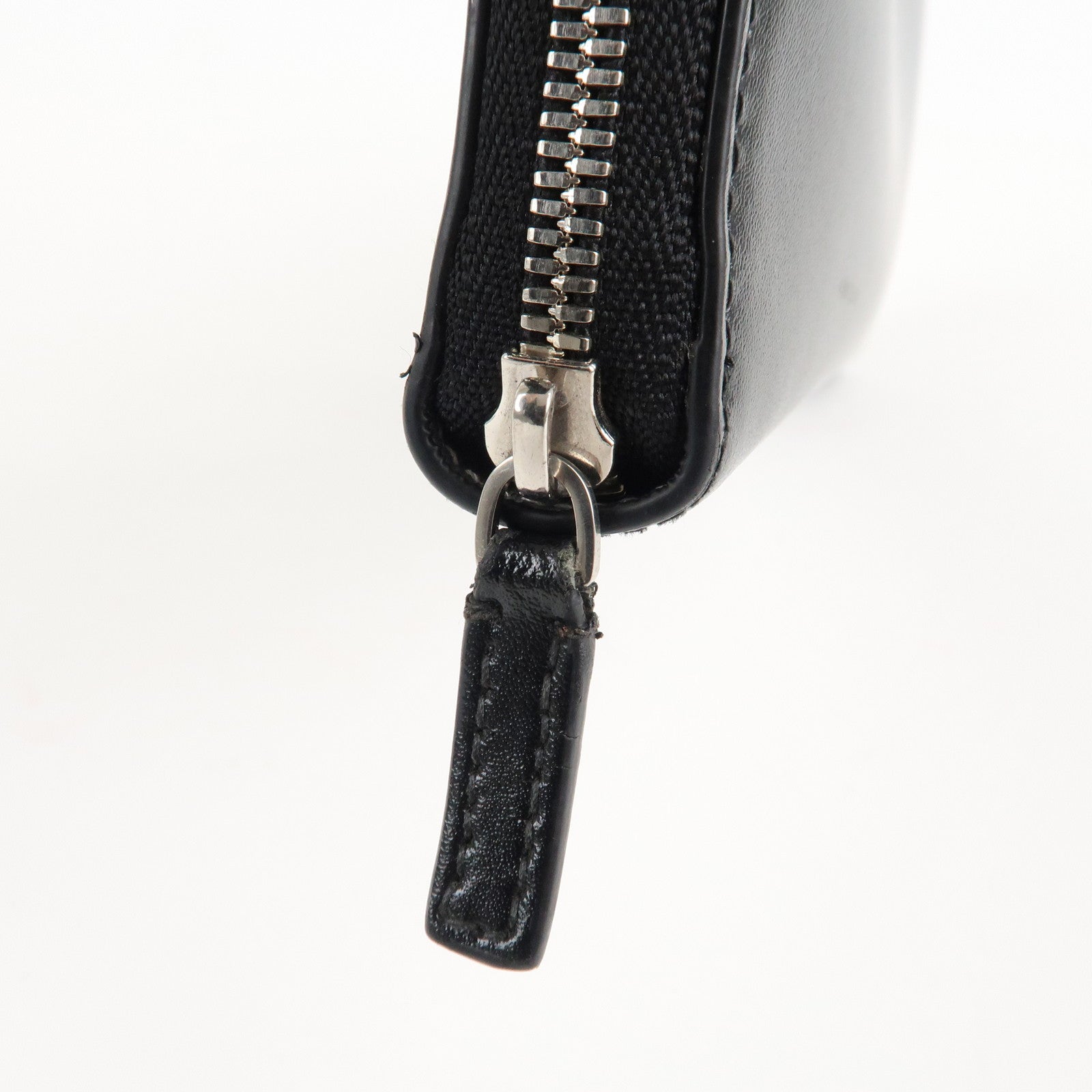 BALENCIAGA Leather Essentials Continental Wallet Black 664041 Used