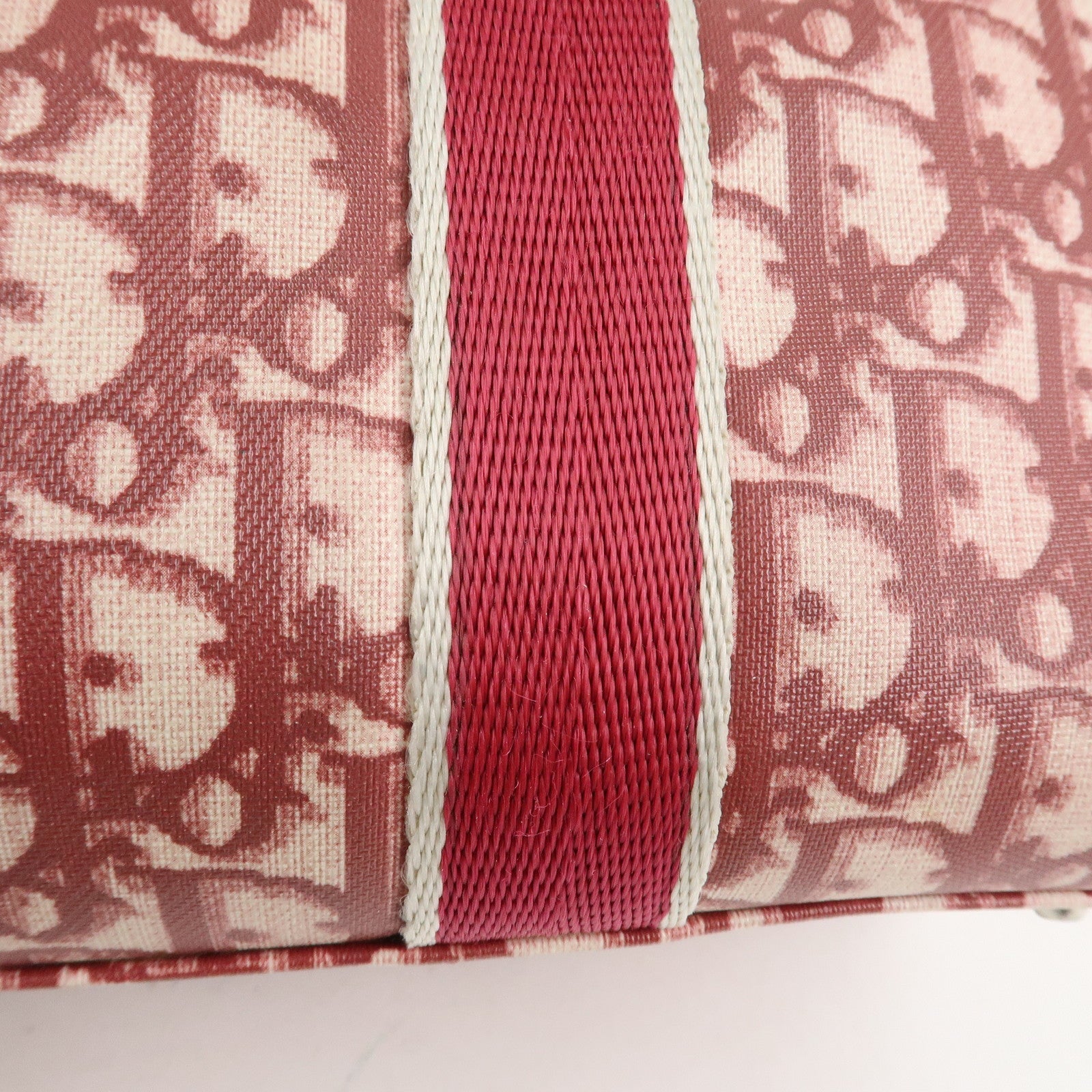 Christian Dior Trotter No.2 PVC Patent Leather Boston Bag Red Used