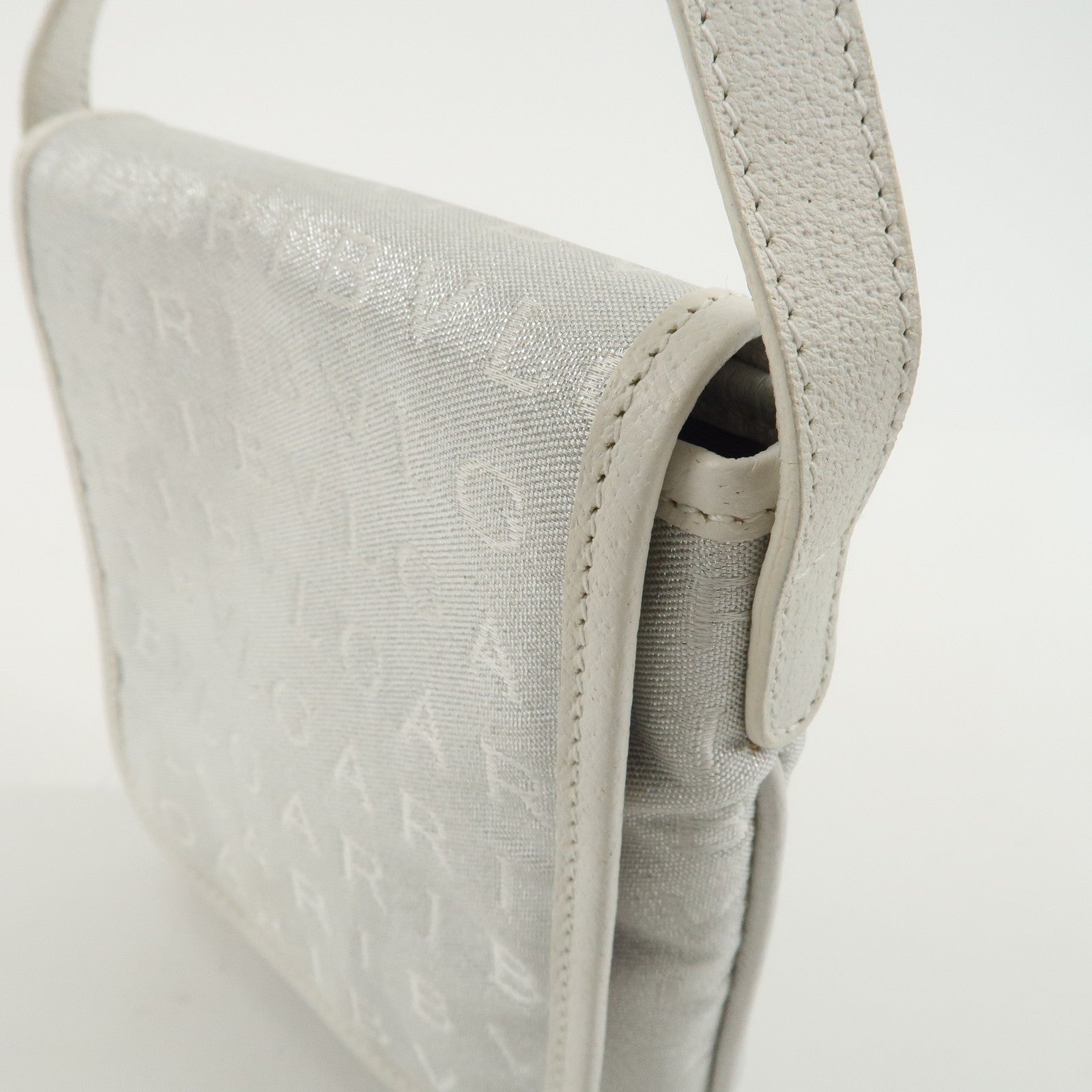 BVLGARI Logo Mania Mini Shoulder Bag Hand Bag Silver Used