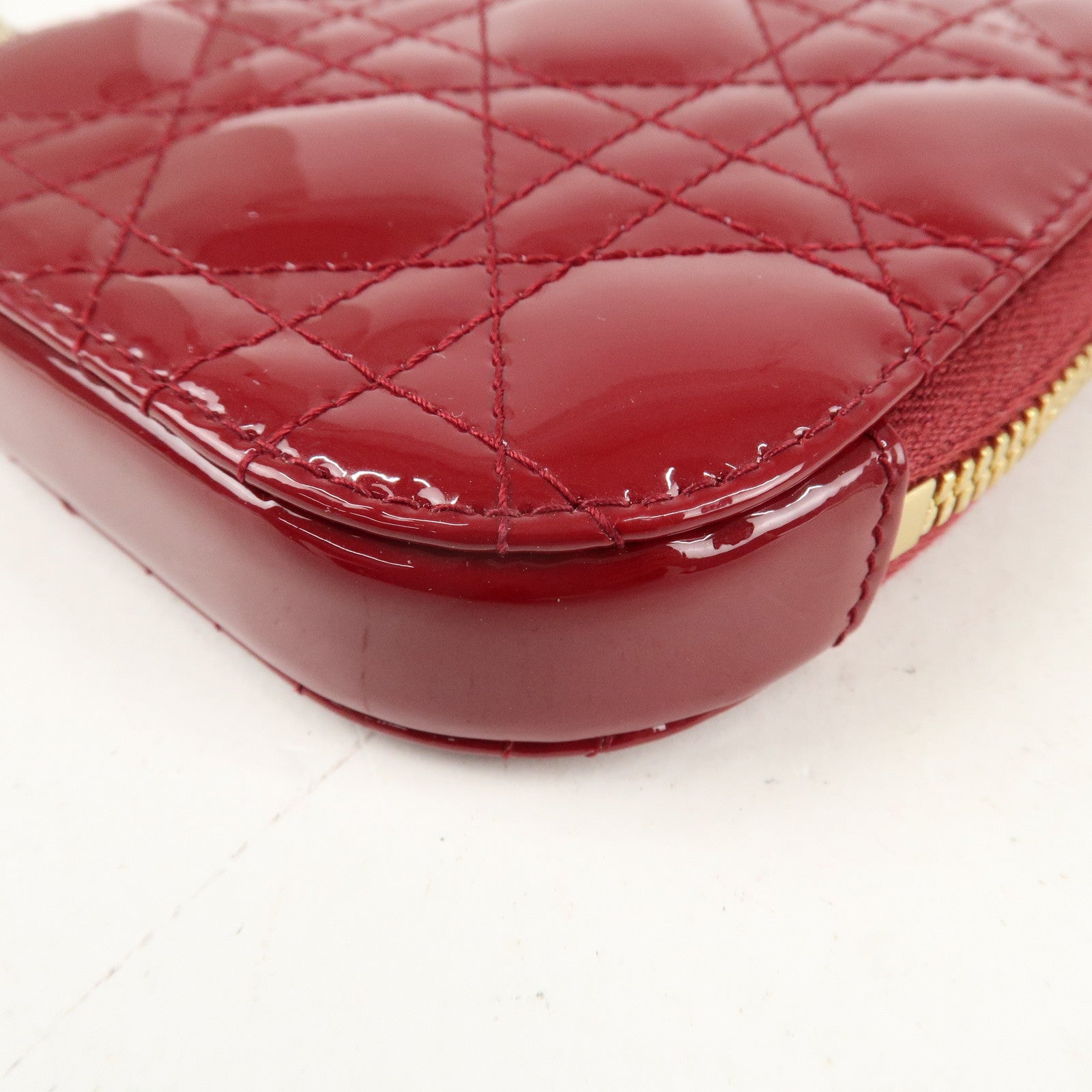 Christian Dior Cannage Patent Leather Phone Holder Used