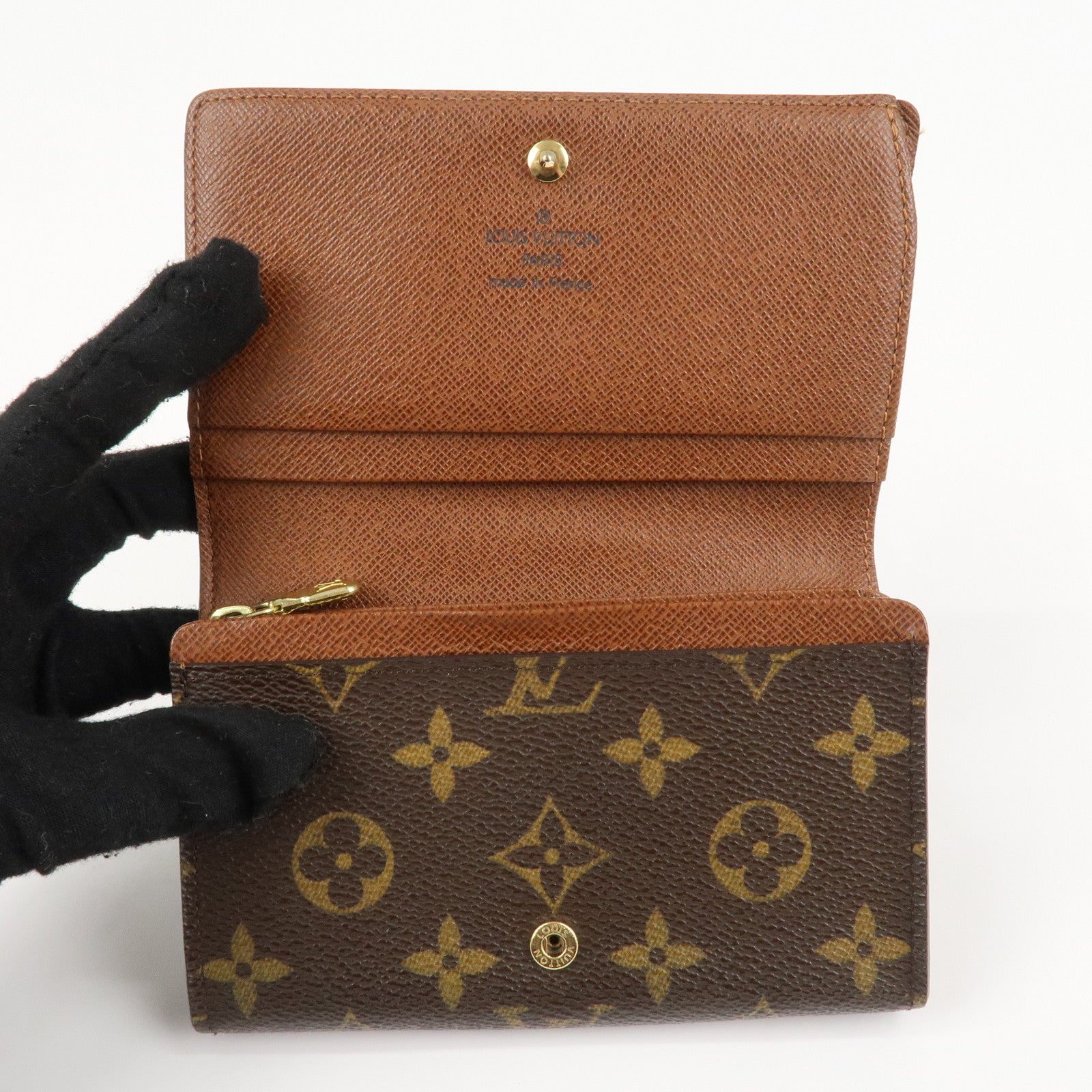 Louis Vuitton Monogram Porte Monnaie Billets Tresor Wallet M61730 Used