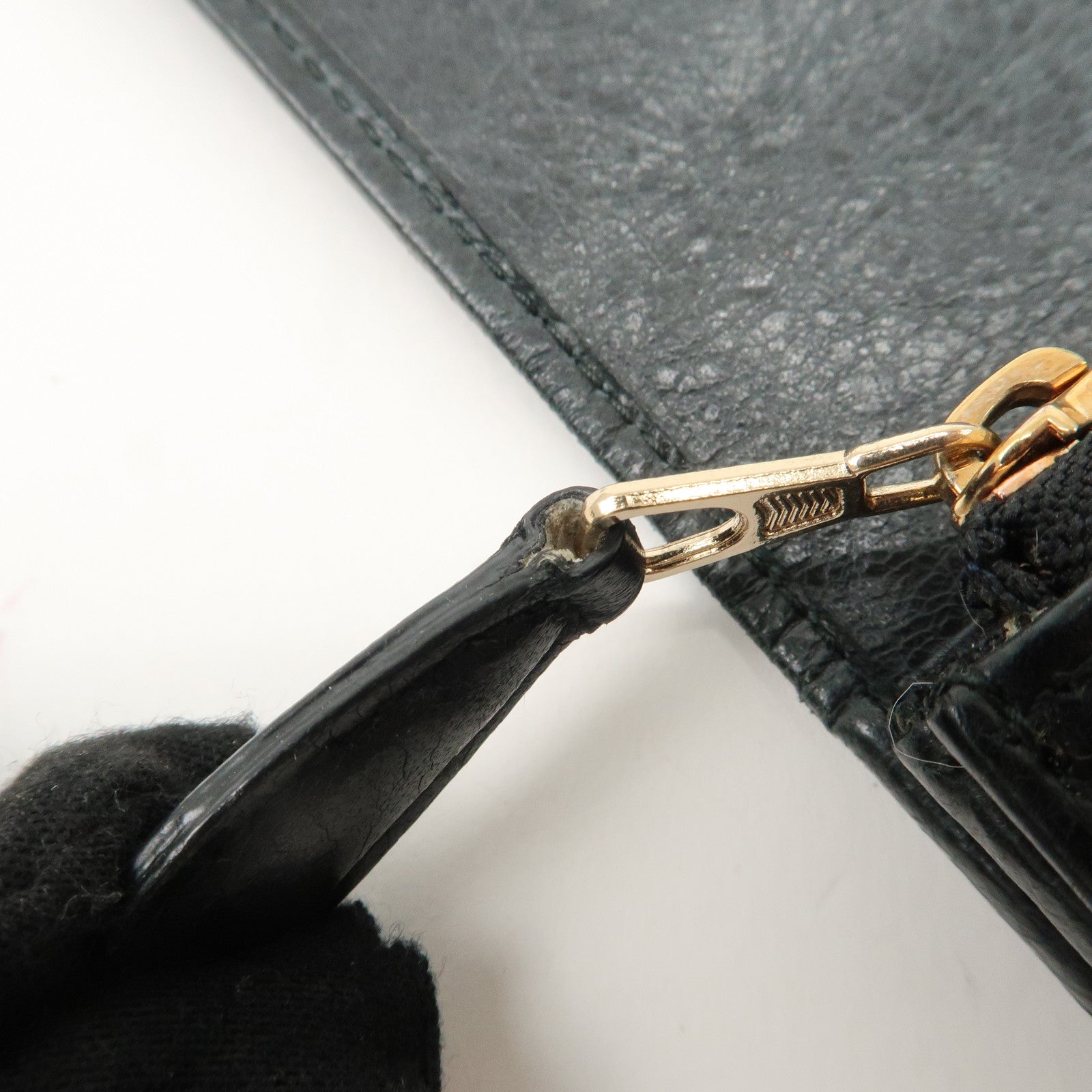 BALENCIAGA Giant Money Leather Bi-fold Long Wallet 233599 Black Used