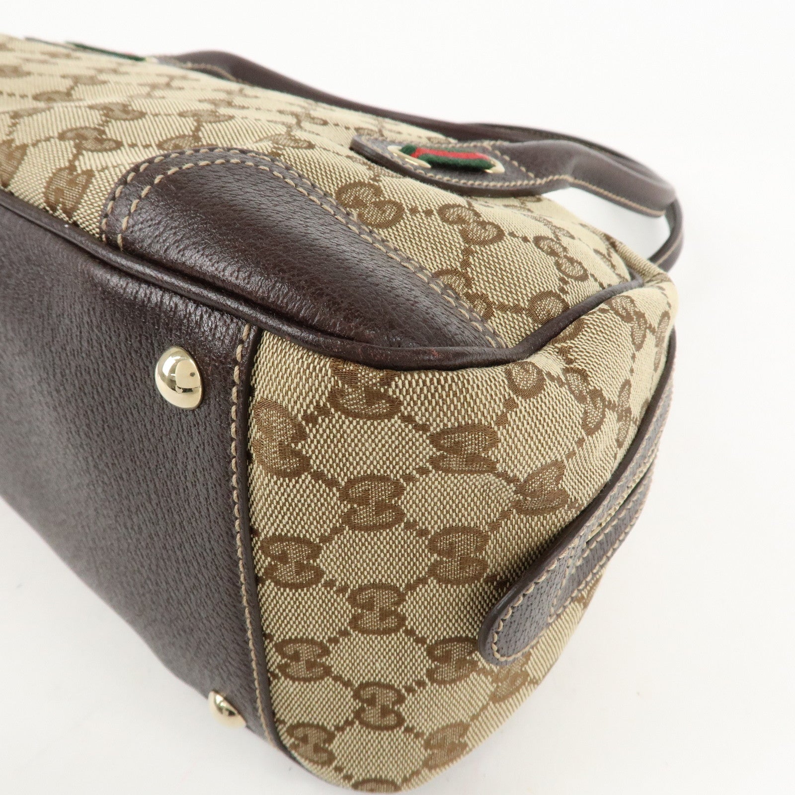 GUCCI Princy Sherry GG Canvas Leather Shoulder Bag Hand Bag 161720 Used