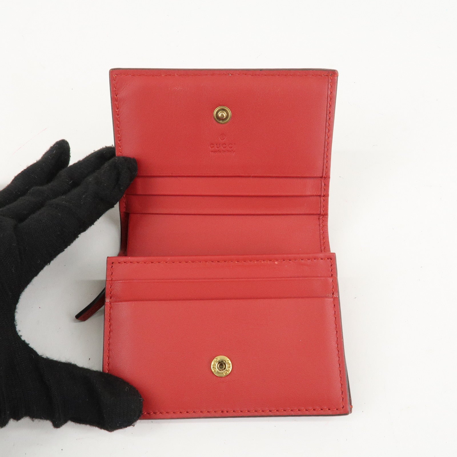 GUCCI Interlocking GG Supreme Plastic Card Case Coin Case Cherry Used