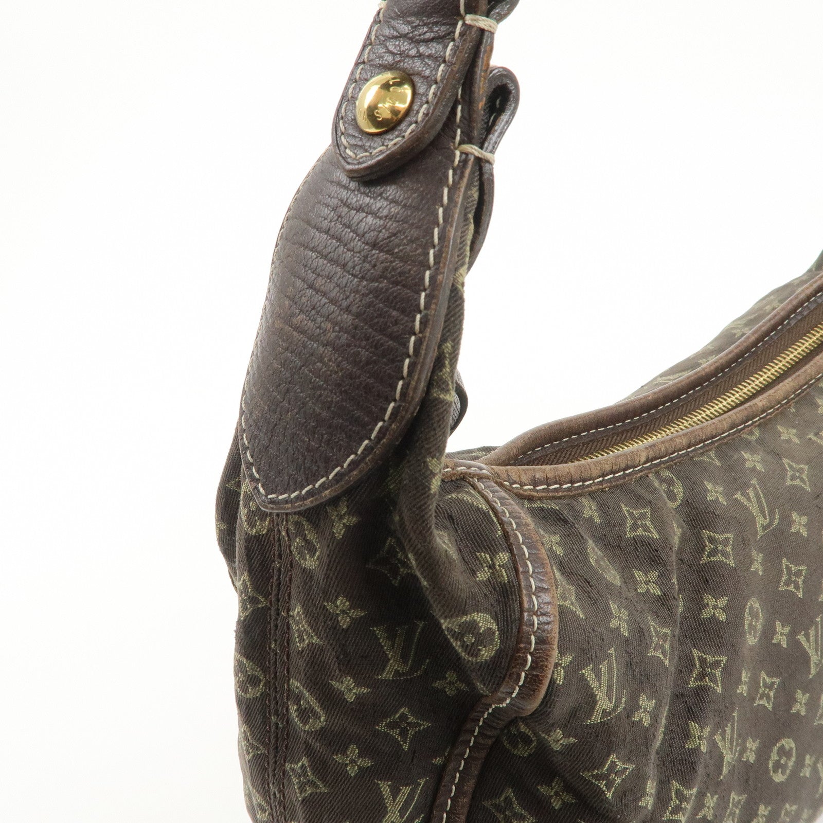 Louis Vuitton Monogram Mini Lin Manon MM Shoulder Bag Ebene M95619 Used