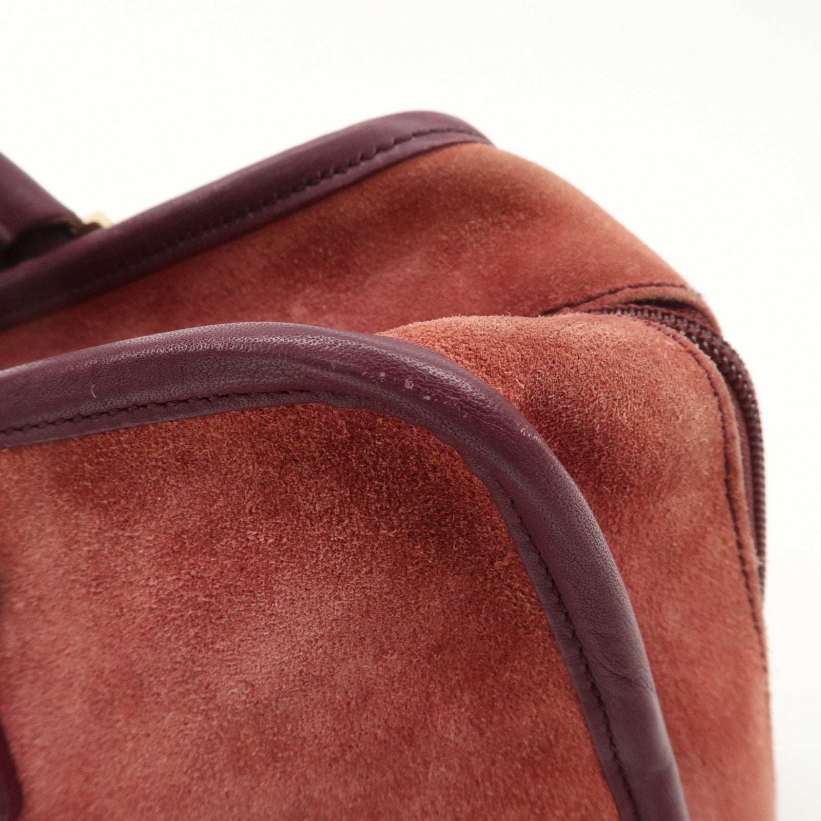 LOEWE Anagram Suede Leather Amazona 32 Hand Bag Pink Purple Used