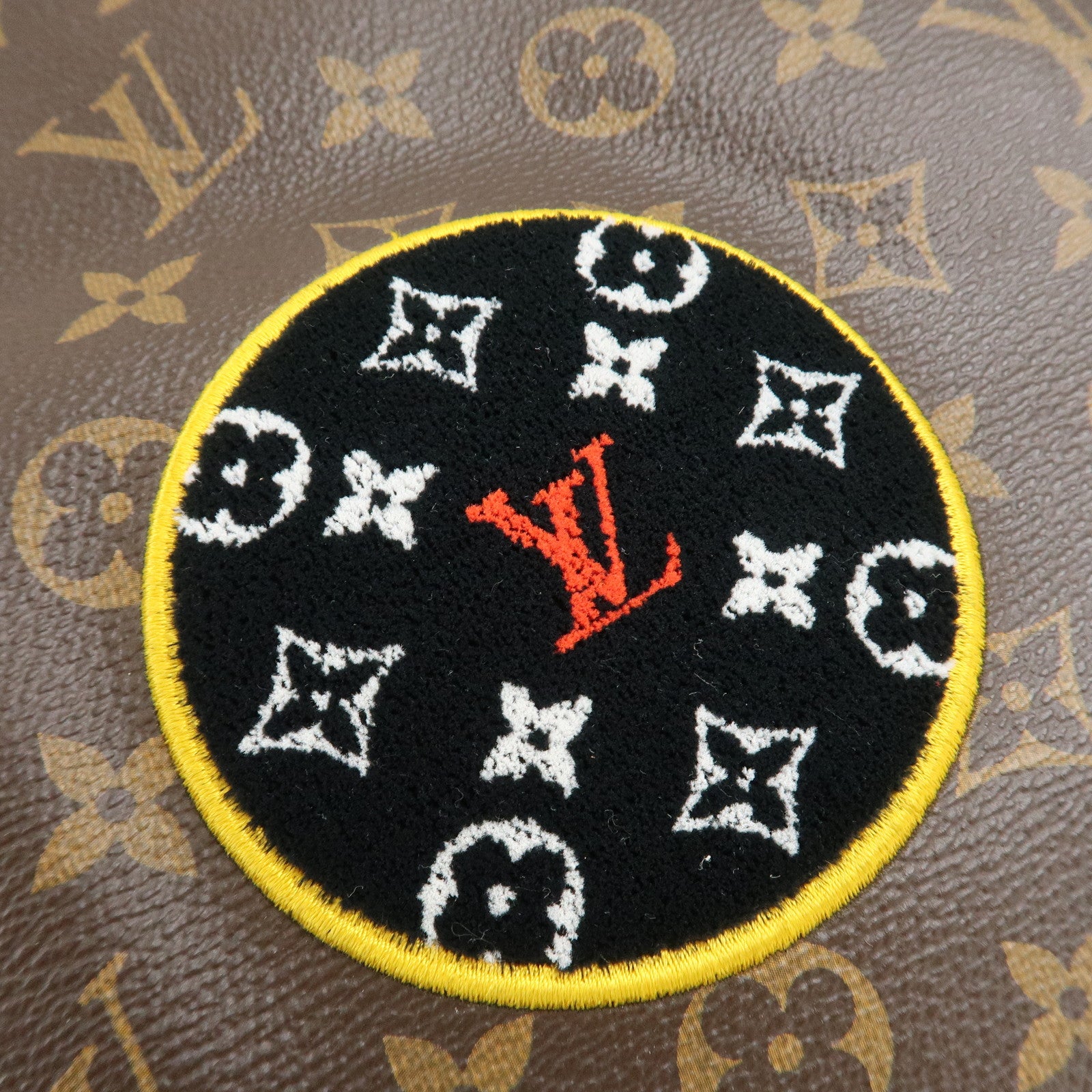 Louis Vuitton Monogram Patches Neverfull MM Tote Bag Pouch M43988 Used
