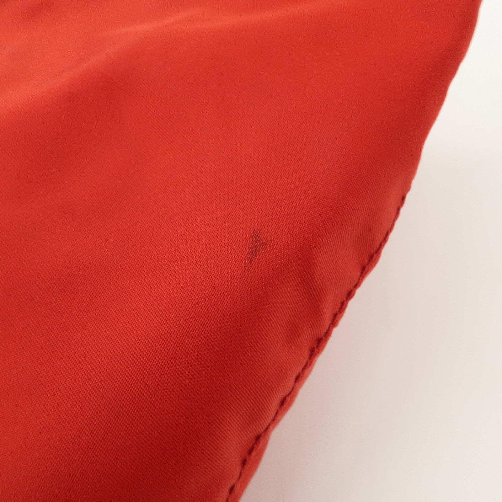 AuthenticPRADA Nylon Leaather Panda Tote Bag Shoudler Bag Red BR4249 Used