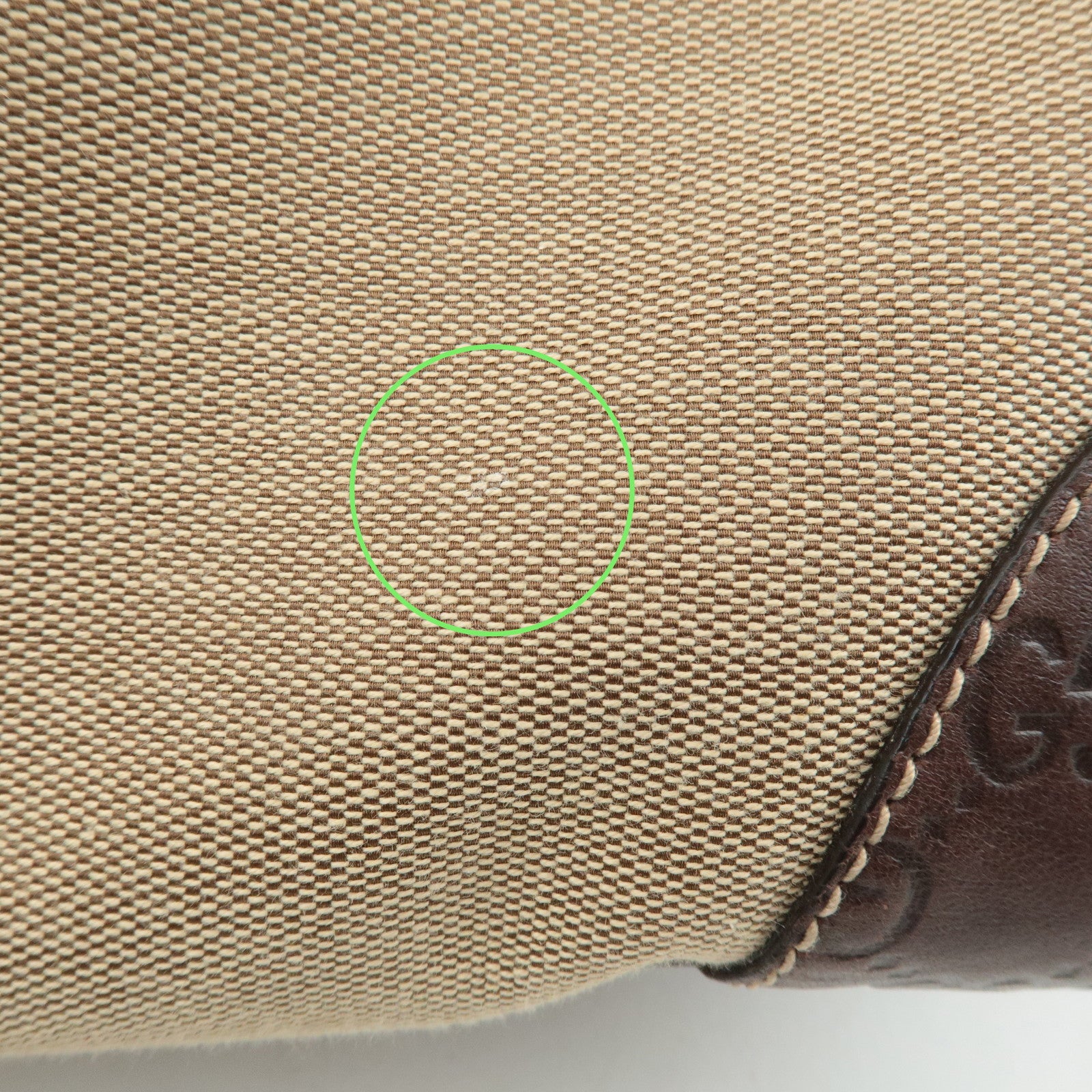 GUCCI Canvas Leather Shoulder Bag Beige Brown 257268 Used