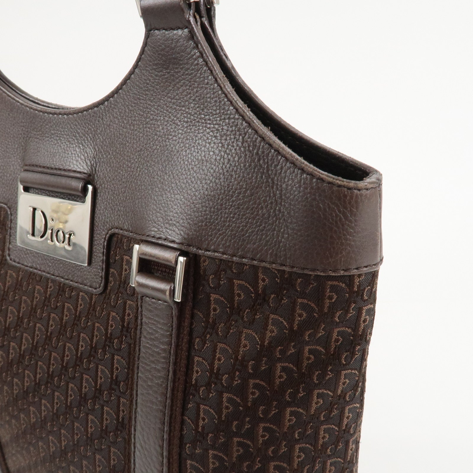 Christian Dior Trotter Street Chic Canvas Leather Hand Bag Used