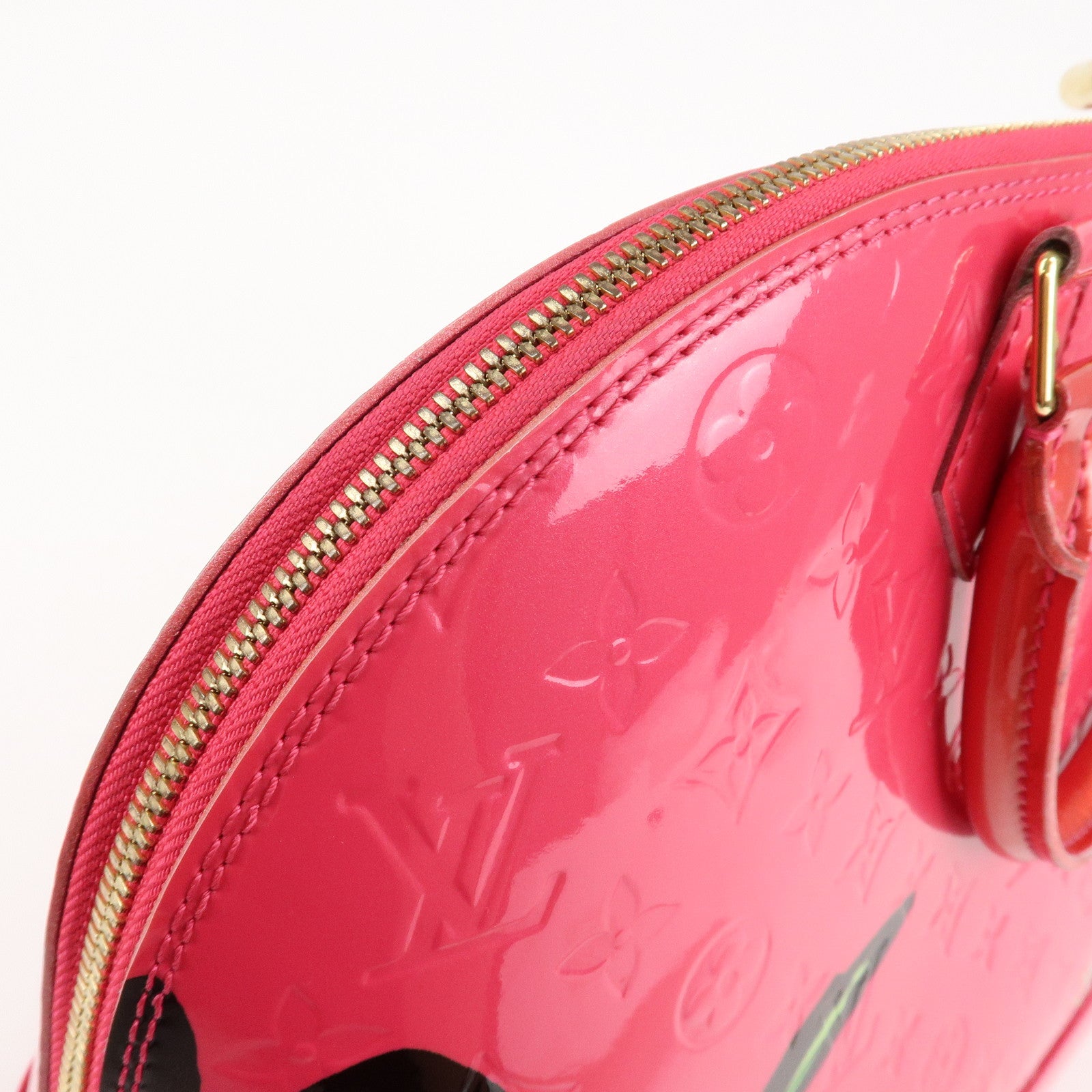 Louis Vuitton Monogram Vernis Alma MM Hand Bag Rose M93686 Used
