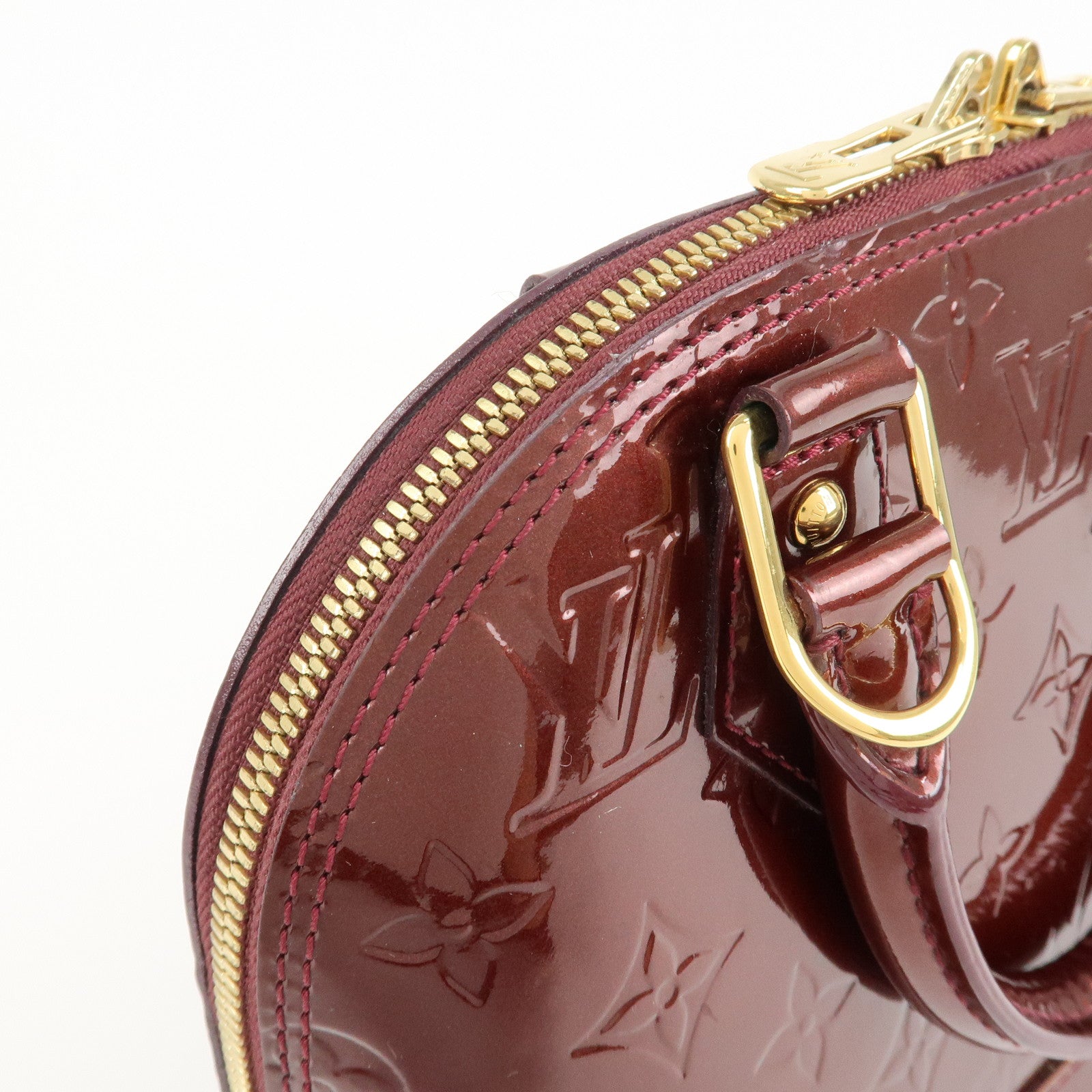 Louis Vuitton Monogram Vernis Alma BB Hand Bag Griotte M90231 Used