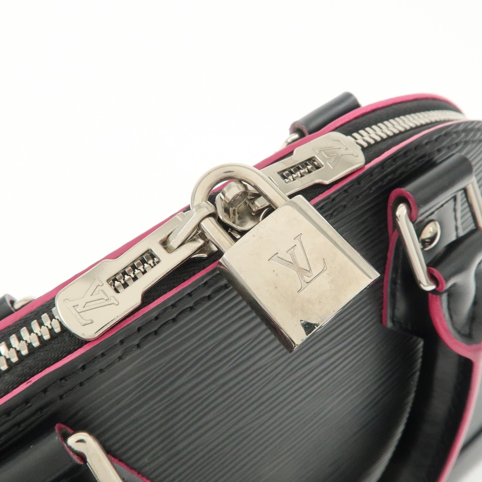 Louis Vuitton Epi Alma BB 2Way Shoulder Bag Noir Pink M54160 Used