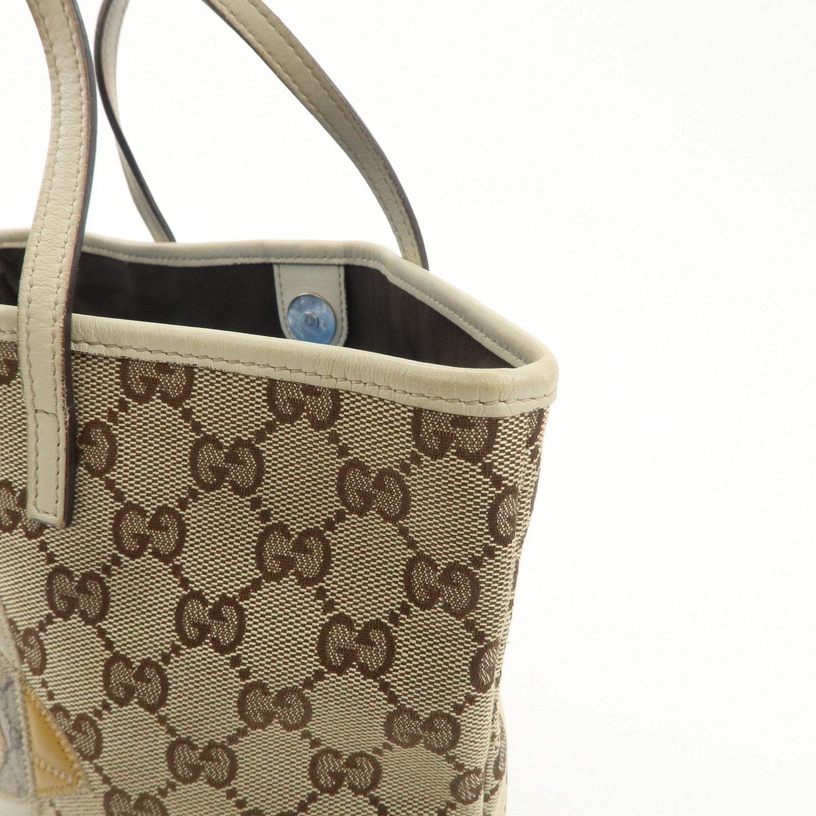 GUCCI Children's ZOO GG Canvas Leather Papagallo Tote Bag 271101 Used