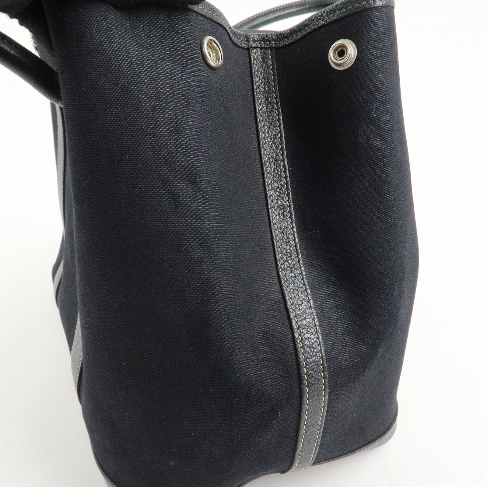 HERMES Toile Officier Negonda Garden Party PM I Stamped Tote Bag Used