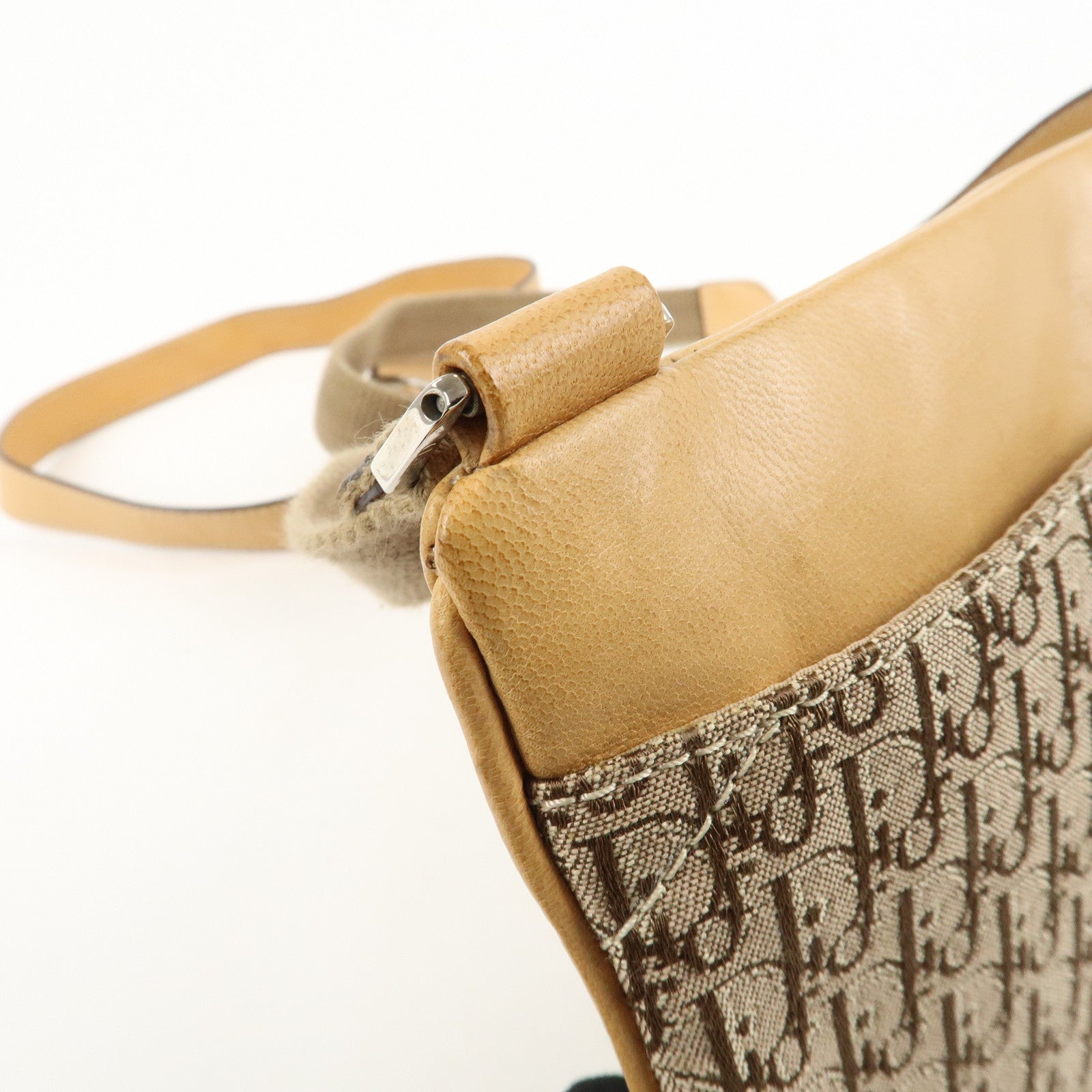 Christian Dior Street Chic Trotter Canvas Leather Shoulder Bag Used