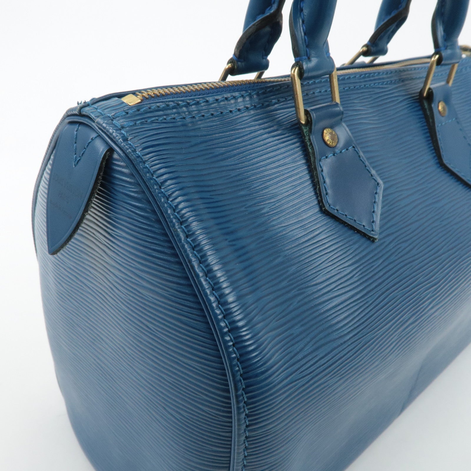 Louis Vuitton Epi Speedy 25 Hand Bag Boston Bag Blue M43015 Used