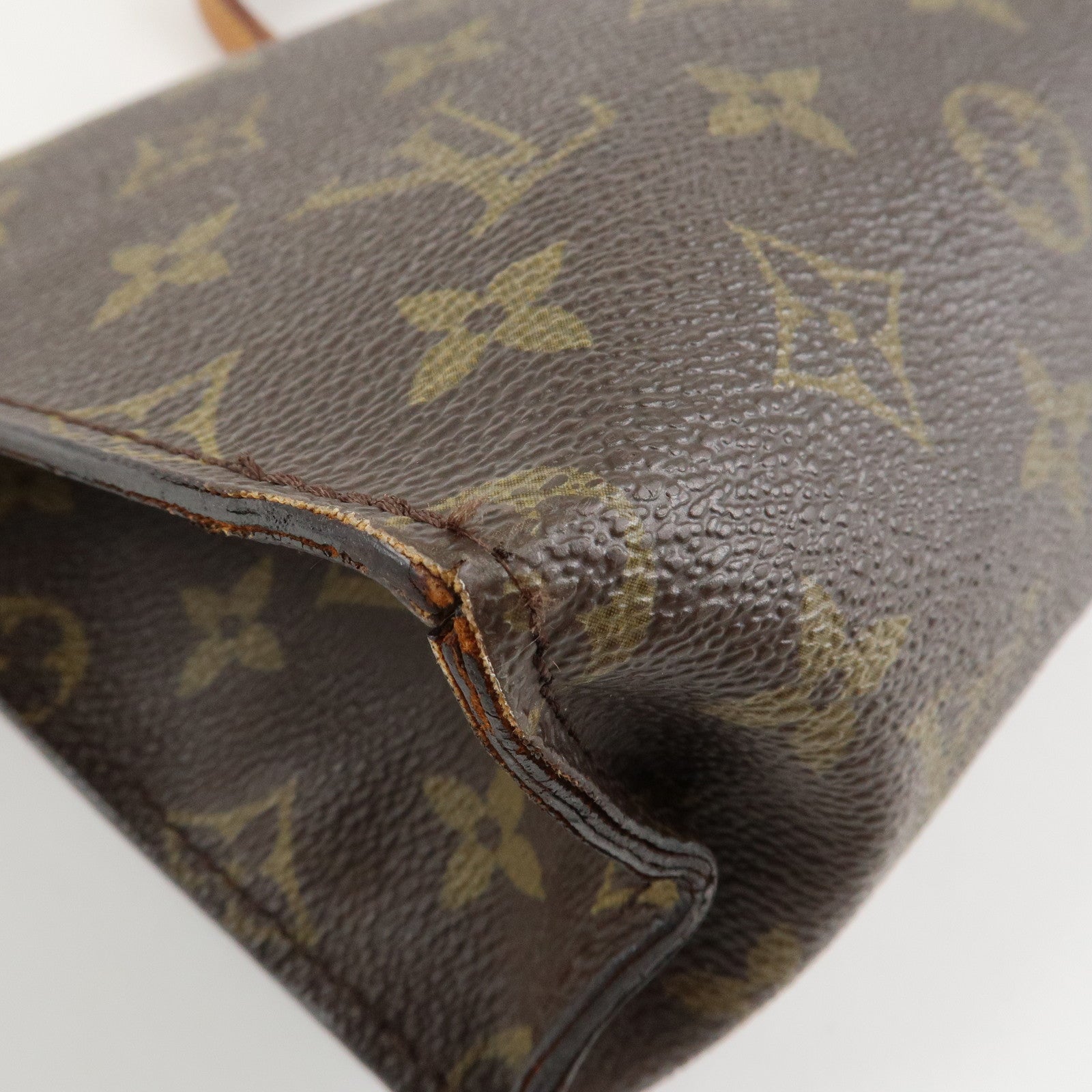 Louis Vuitton Monogram Sac Triangle Hand Bag Brown M51360 Used