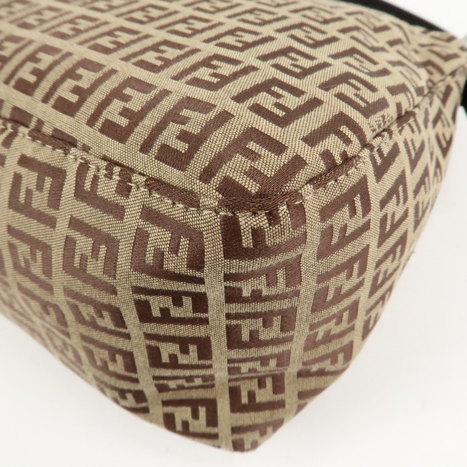 FENDI Zucchino Canvas Leather Mamma Bucket Shoulder Bag 8BR001 Used