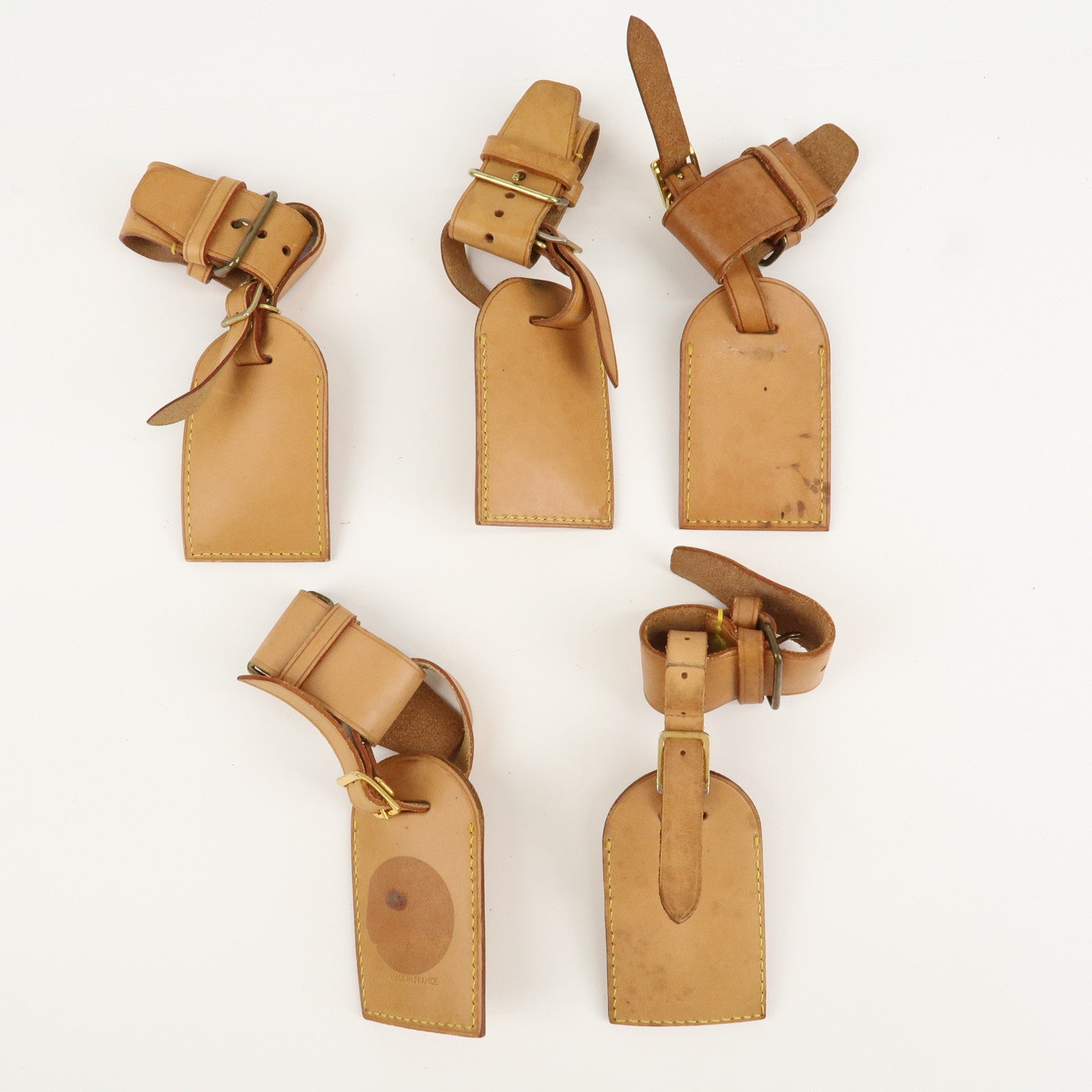 Louis Vuitton Set of 20 Name Tag & Poignet Leather Beige Used