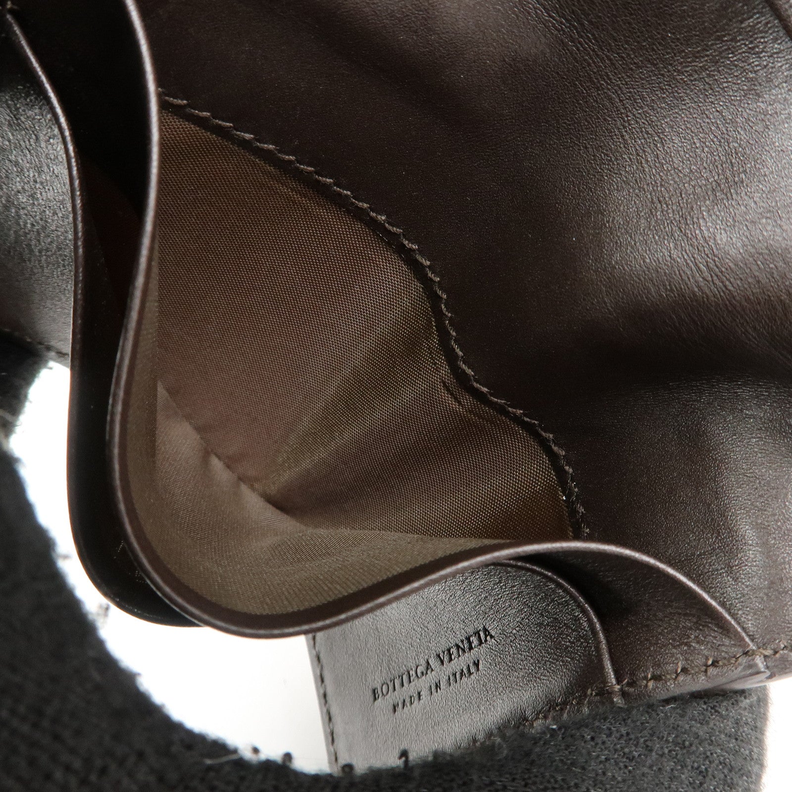 BOTTEGA VENETA Intrecciato Leather Card Case Brown 120701 V4651 Used