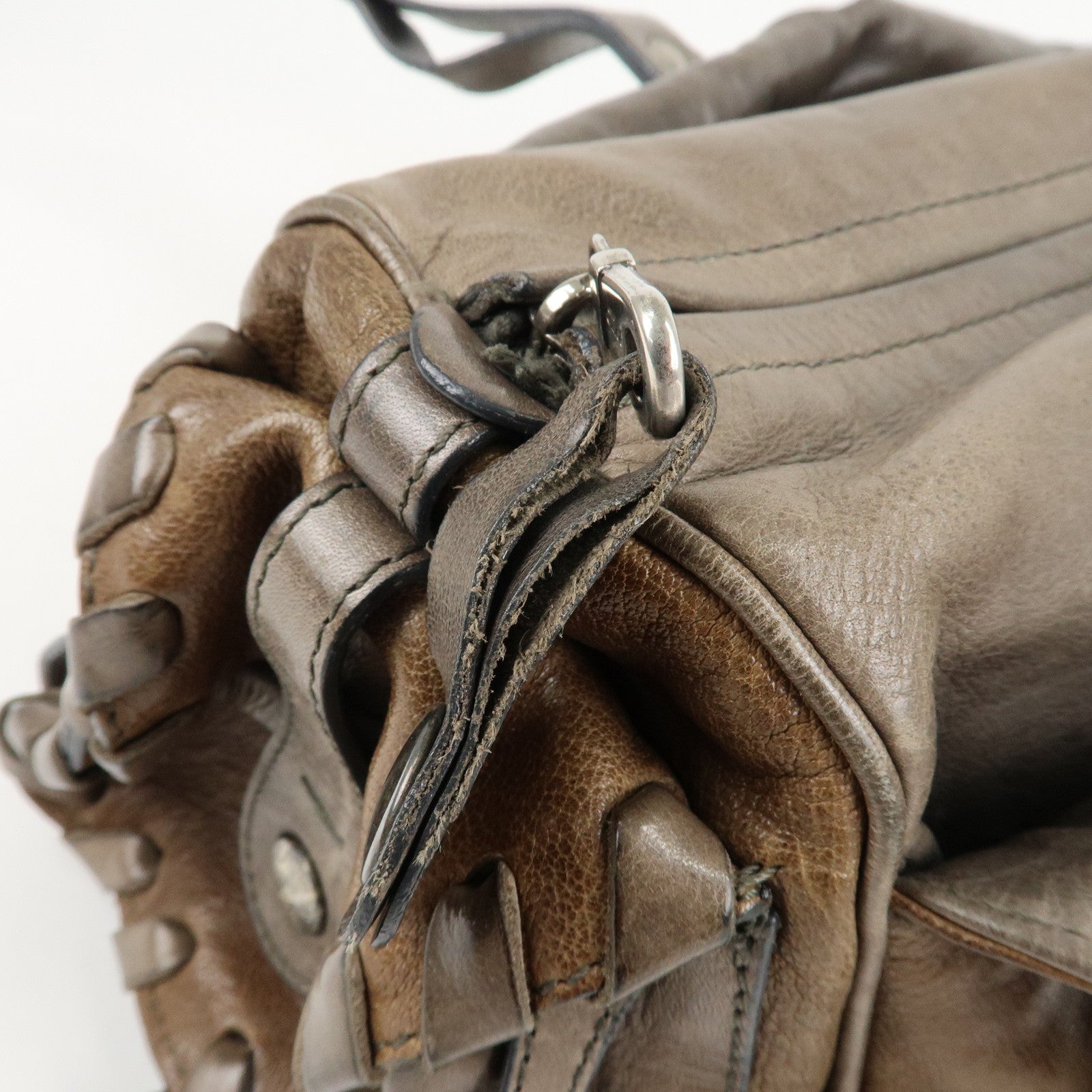 Chloe Leather Silverado Boston Bag Shoulder Bag Brown Used