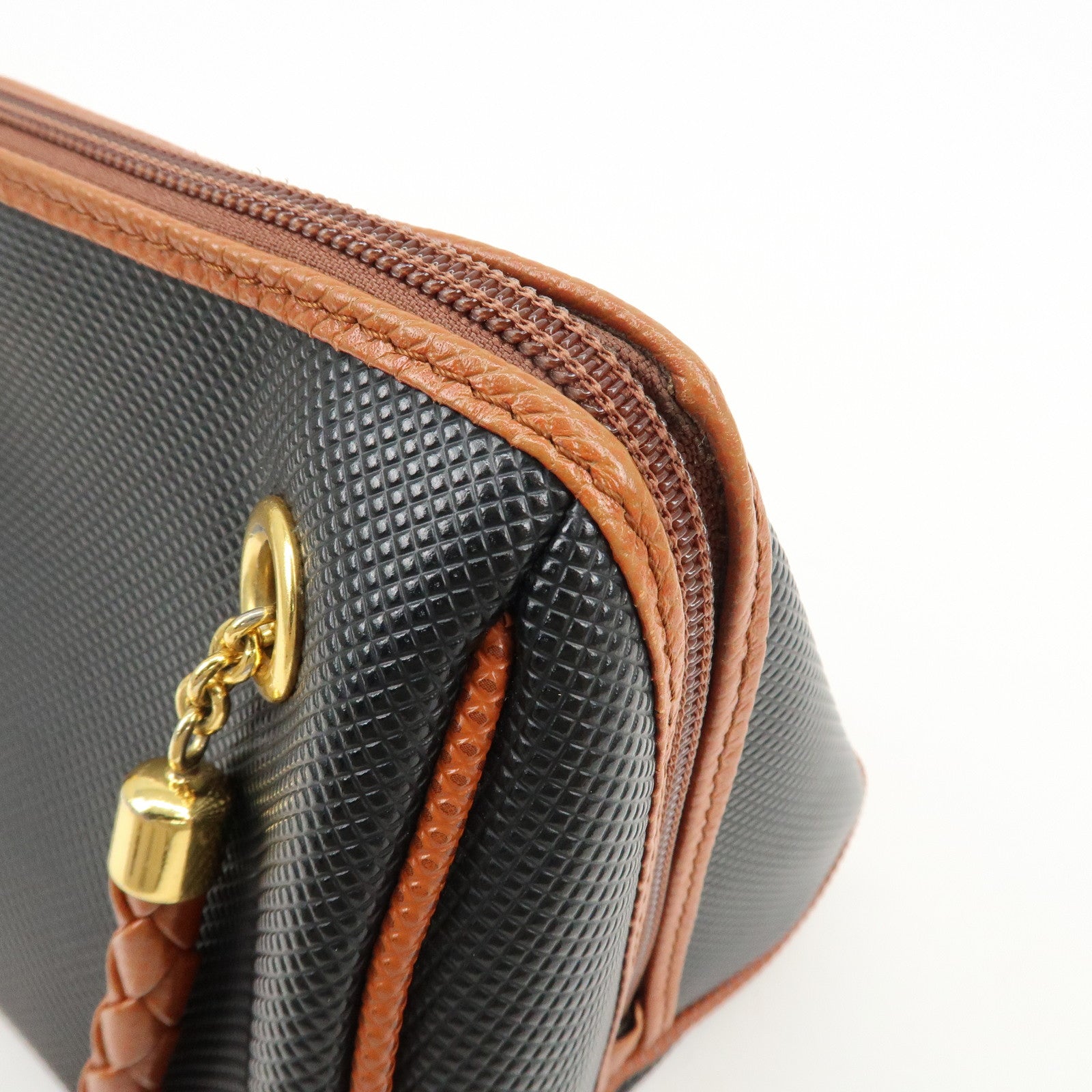 BOTTEGA VENETA Intrecciato PVC Leather Marco Polo Tassel Hand Bag Used