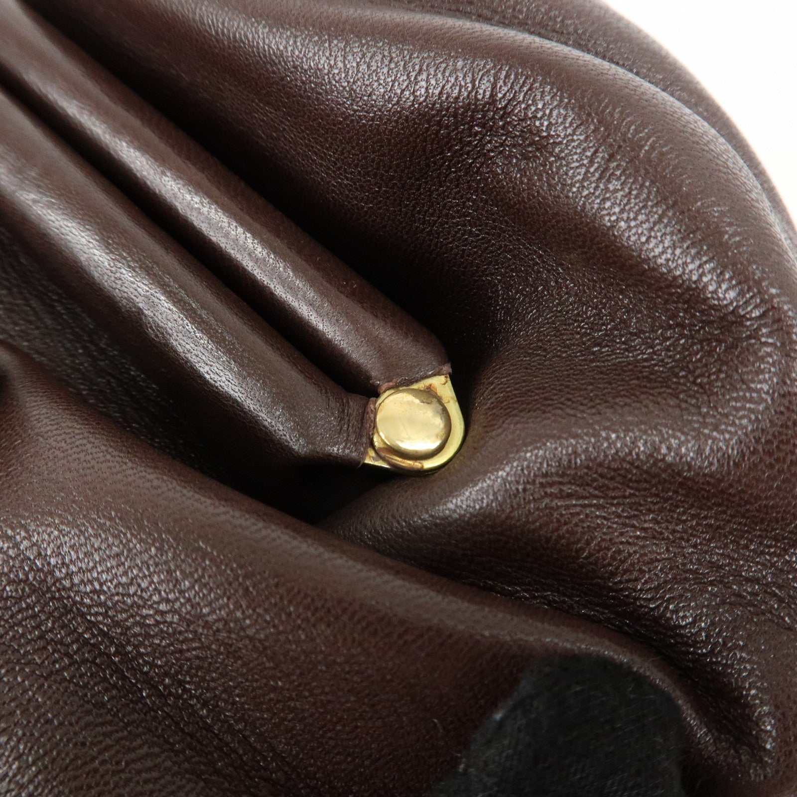 LOEWE Anagram Leather Clasp Shoulder Bag Hand Bag Brown Used