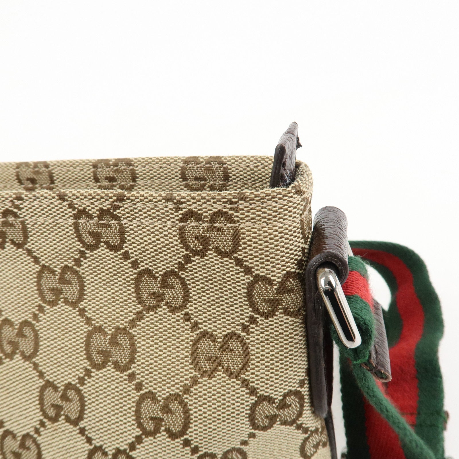 GUCCI Sherry GG Canvas Leather Shoulder Bag Crossbody 189749 Used