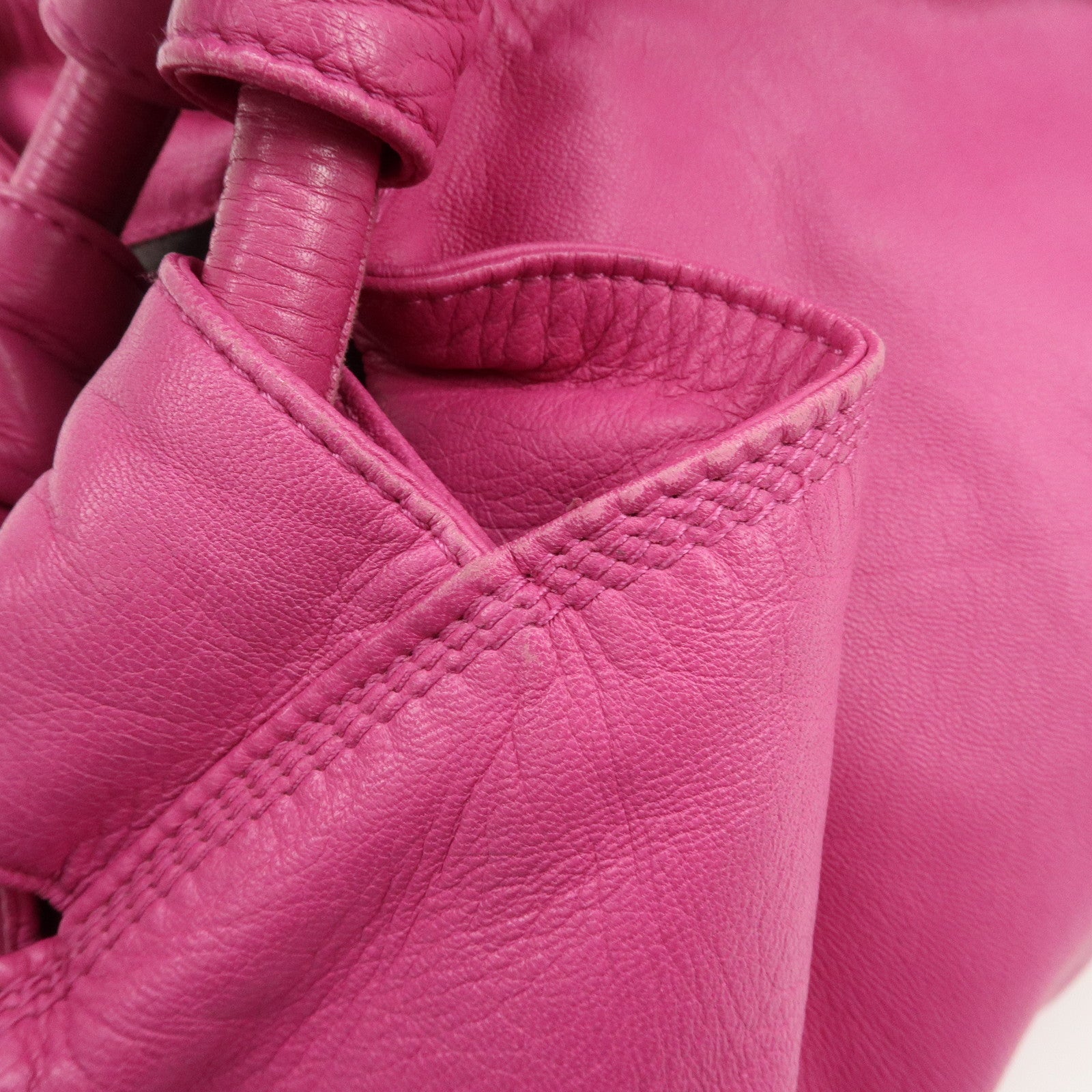 LOEWE Anagram Leather Nappa Aire Hand Bag Pink Used