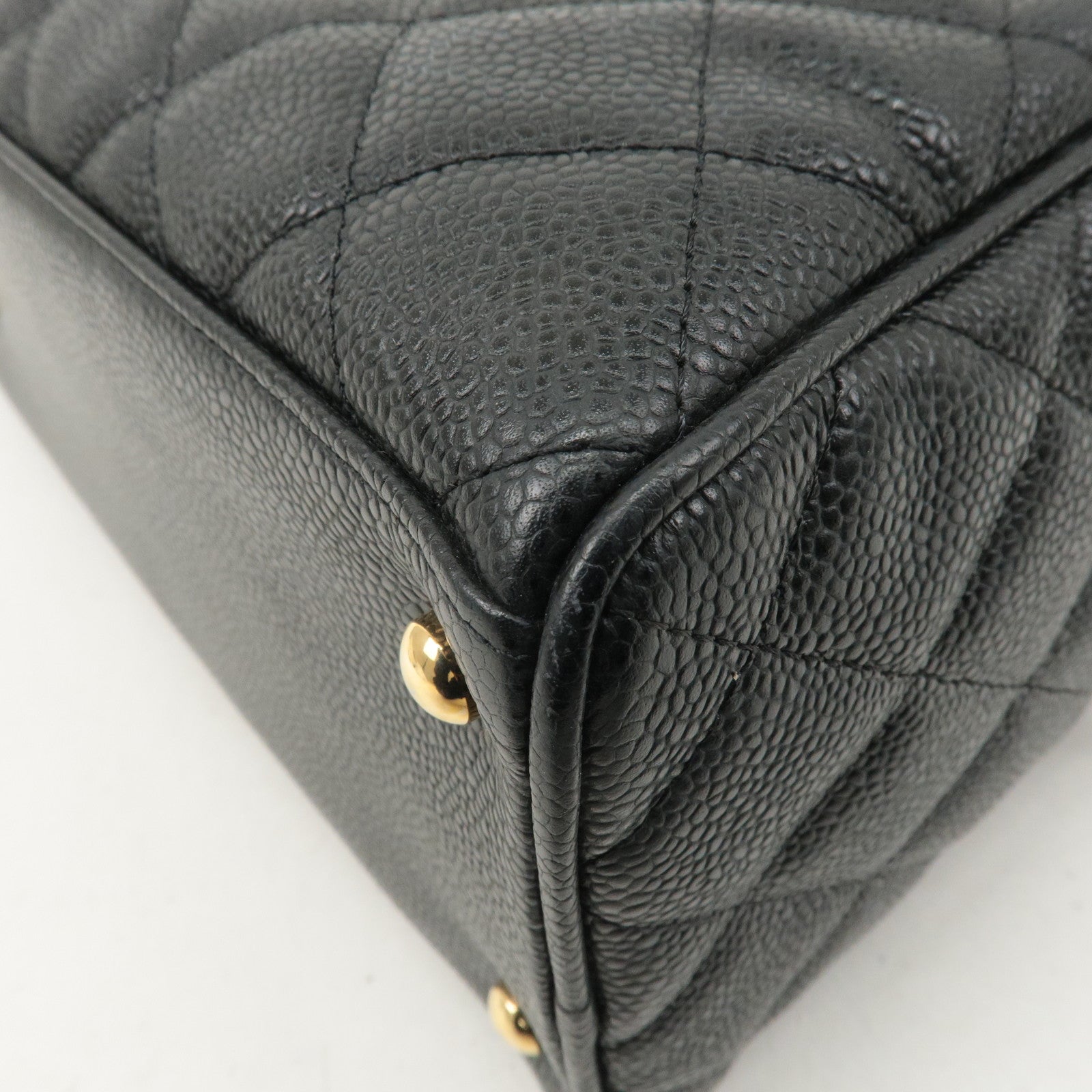 CHANEL Matelasse Caviar Skin Boston Bag Hand Bag Black A20997