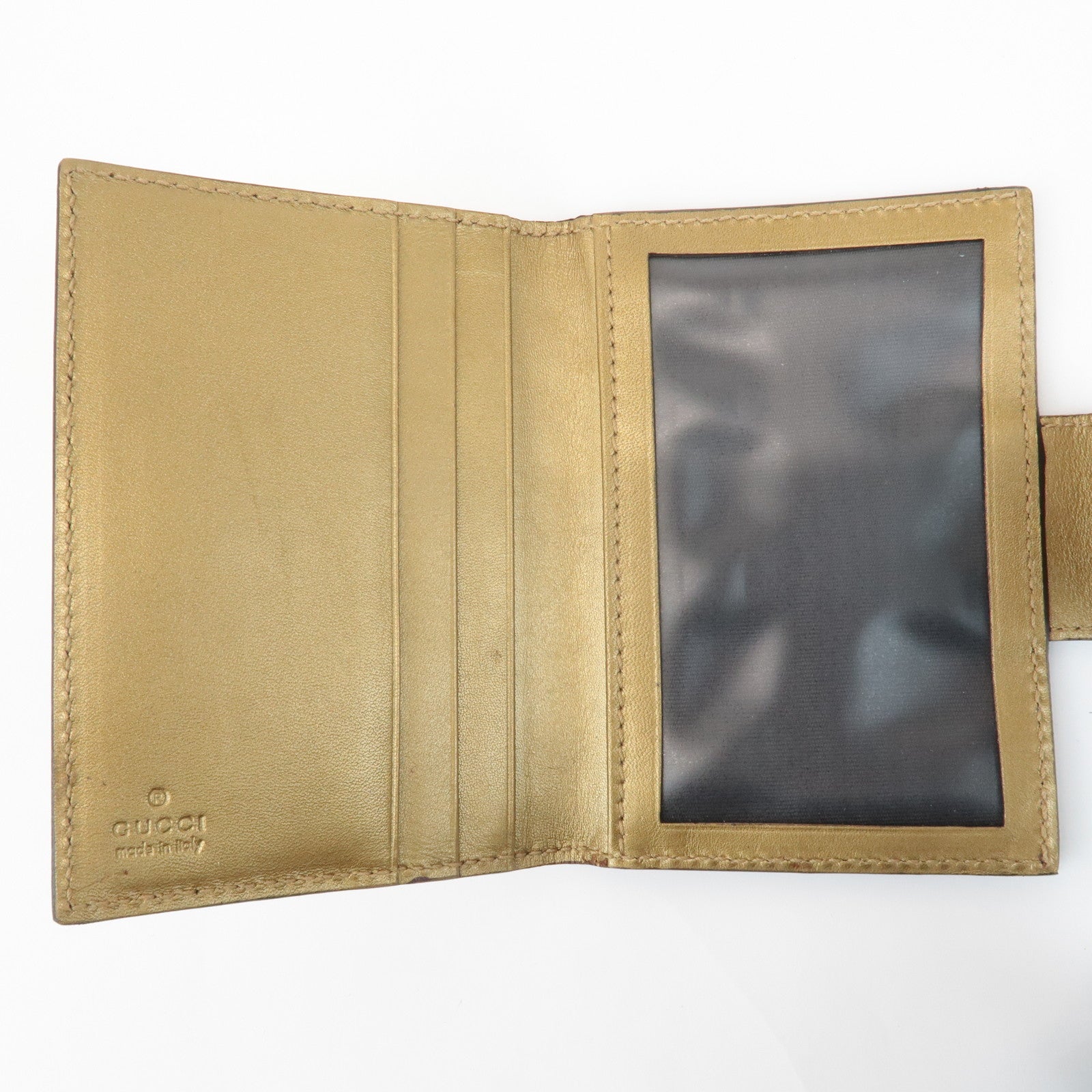 GUCCI Lovely Heart Micro Guccissima Patent Leather CardCase 224261 Used