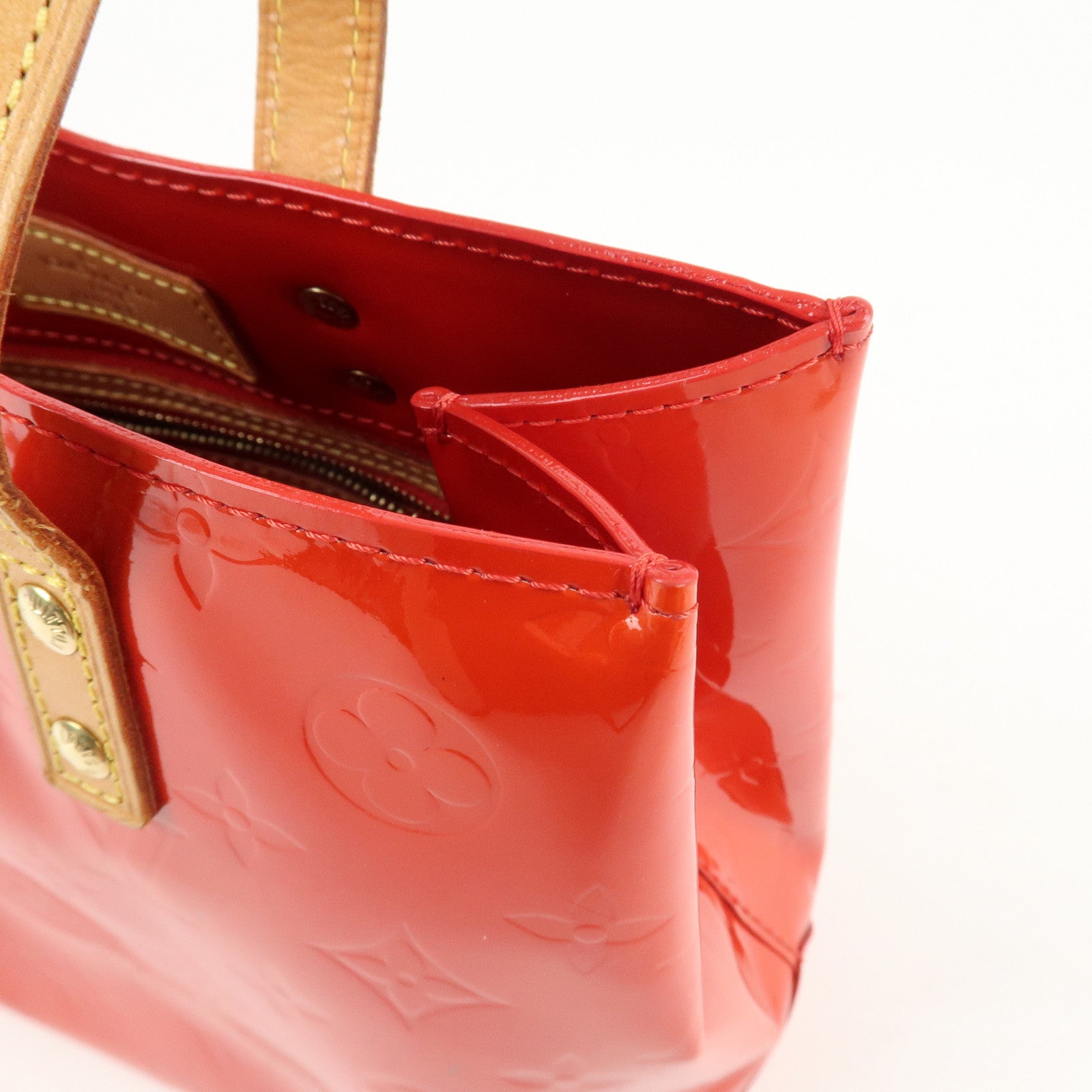 Louis Vuitton Monogram Vernis Lead PM Hand Bag M91088 Rouge Used