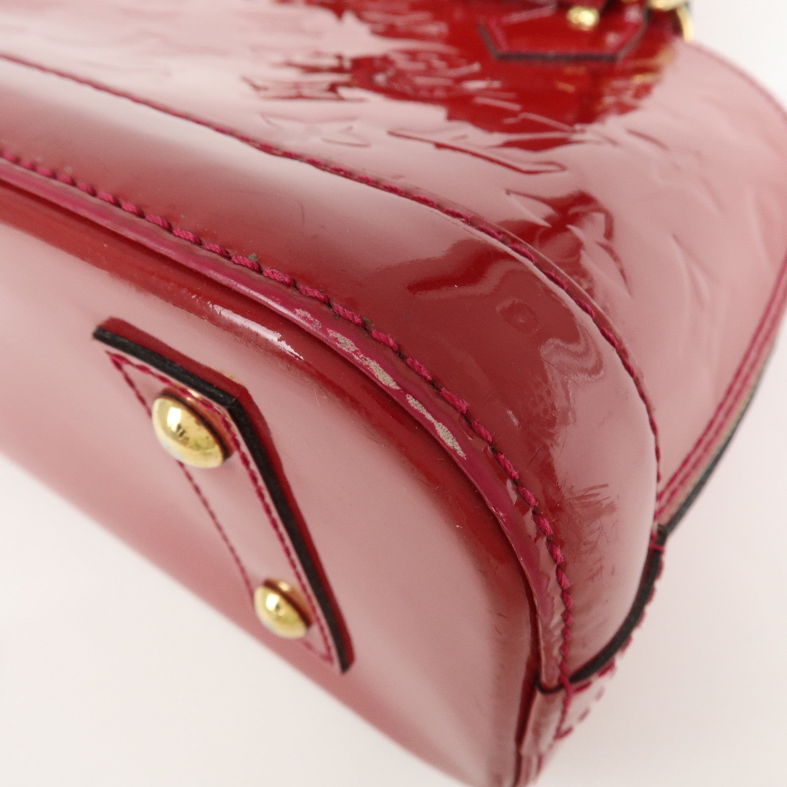 Louis Vuitton Monogram Vernis Alma BB 2Way Bag Red M91606 Used