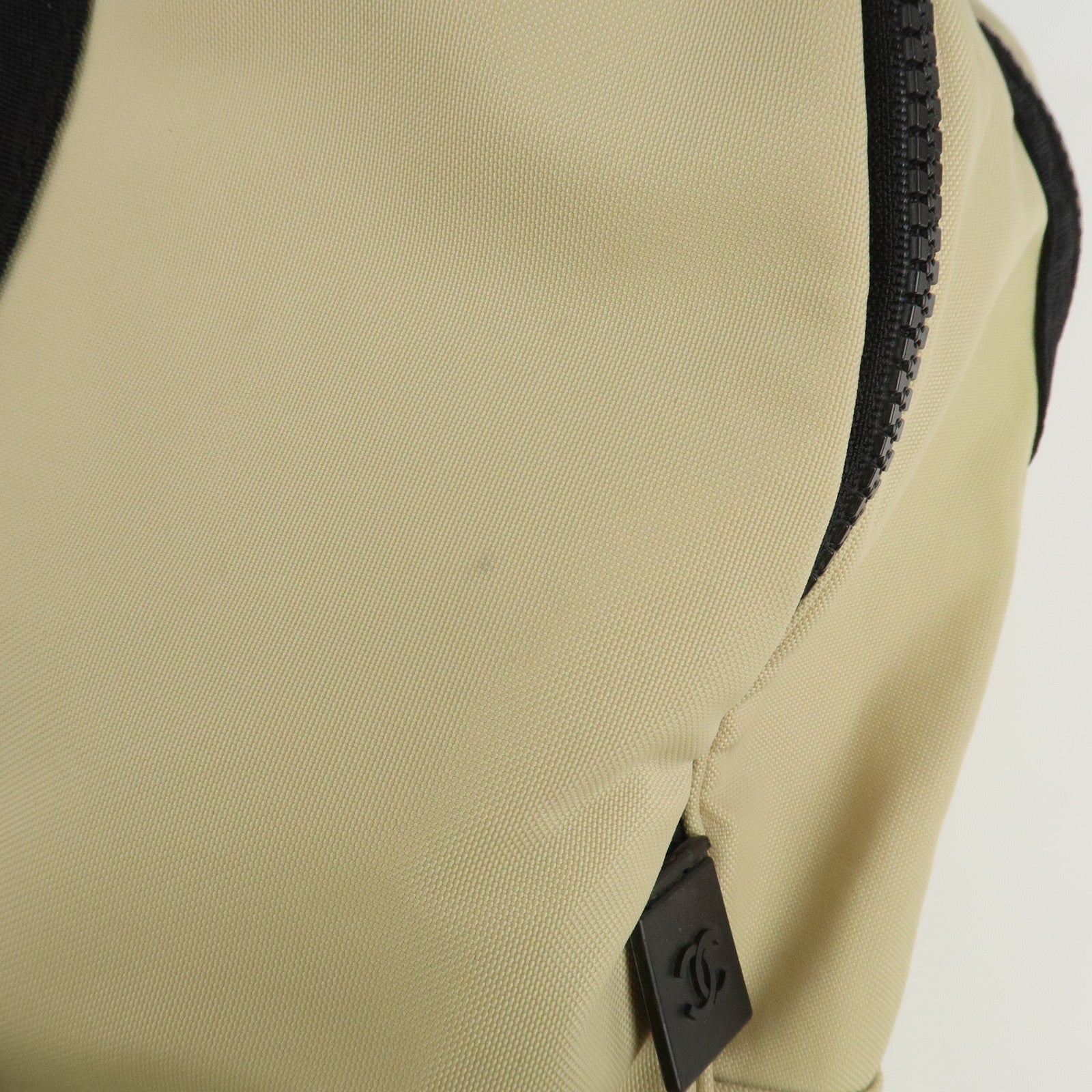 CHANEL Chanel Sport Nylon Boston Bag Beige Black A19977 Used