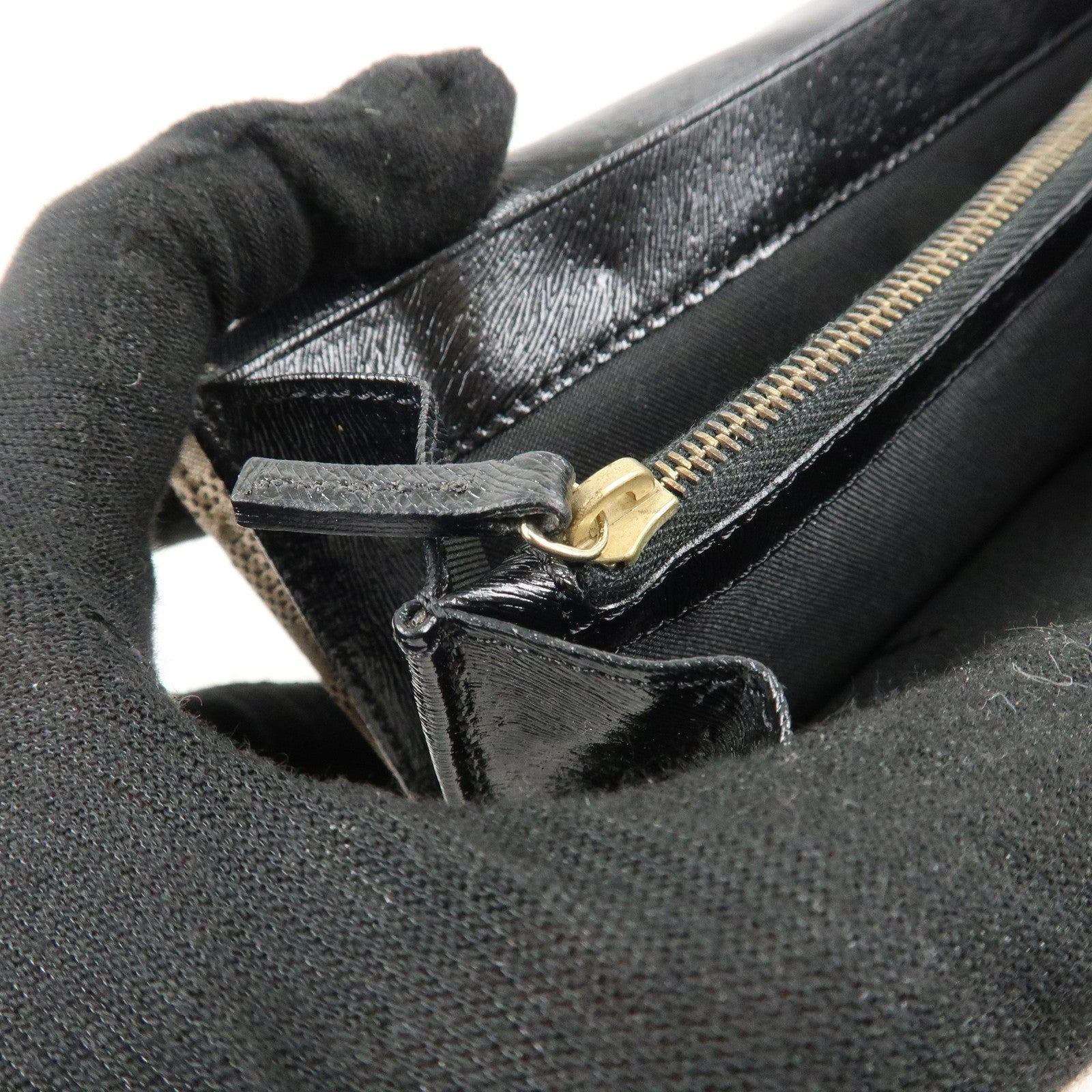 FENDI Zucca Print Canvas Leather Long Wallet Brown 8M0000 Used