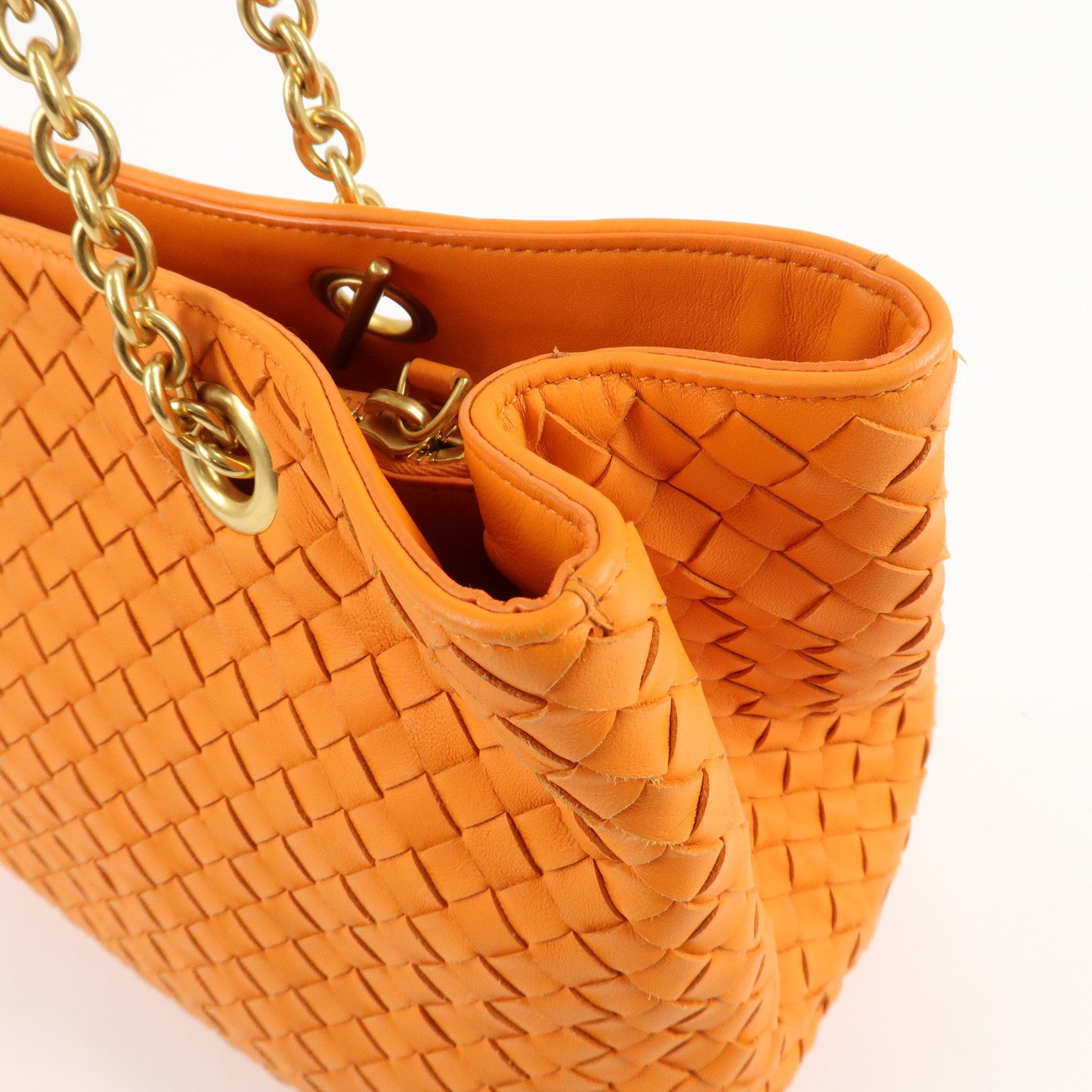 BOTTEGA VENTA Intrecciato Leather Shoulder Bag Hand Bag 428052 Used