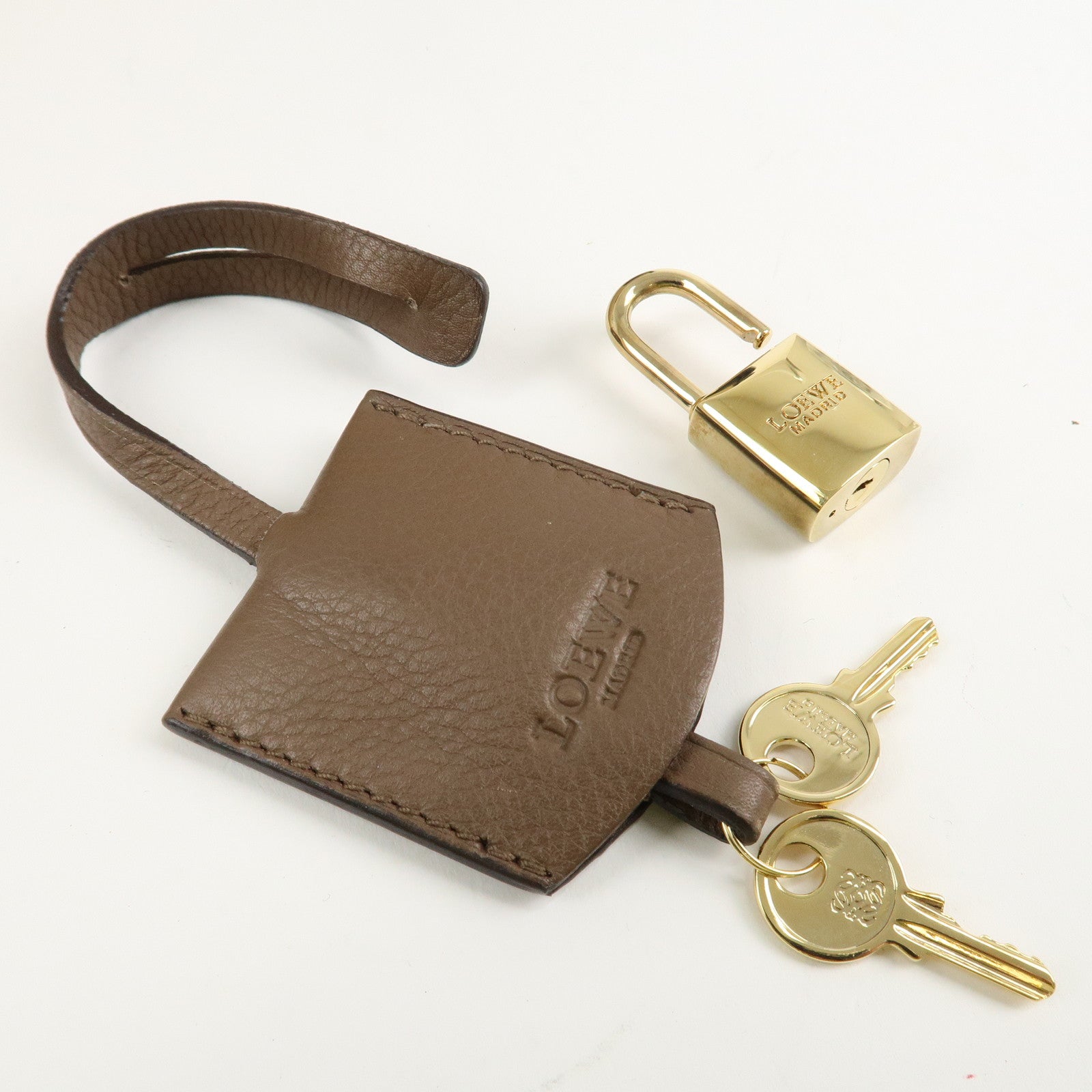 LOEWE Anagram Leather Amasona 28 Hand Bag Beige Black Brown Used