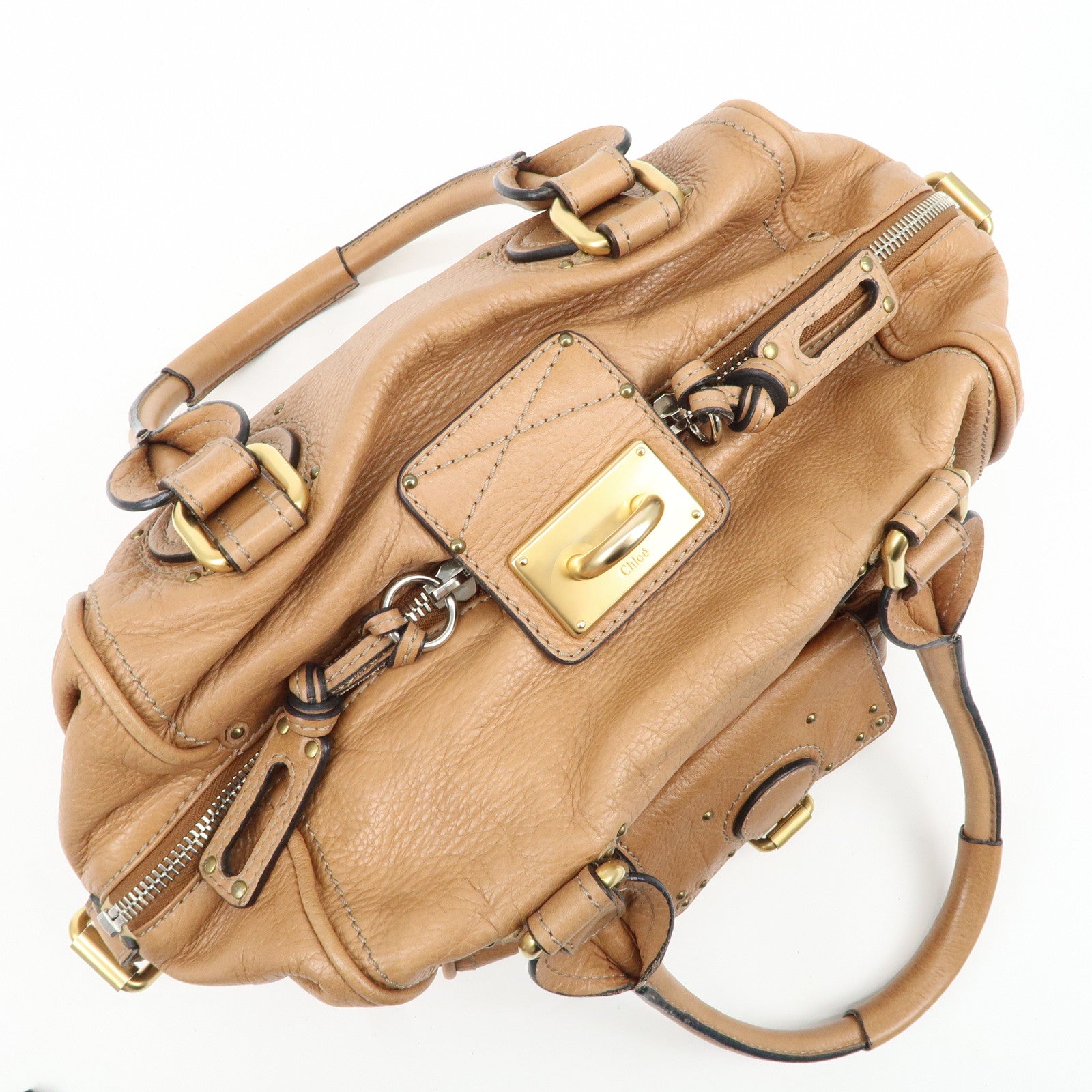 Chloe Paddington Leather Shoulder Bag Hand Bag Brown Used