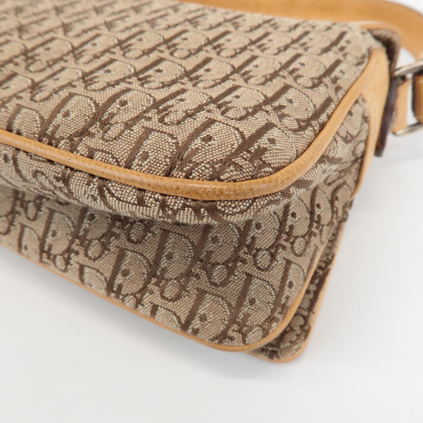 Christian Dior Street Chic Trotter Canvas Leather Shoulder Bag Used