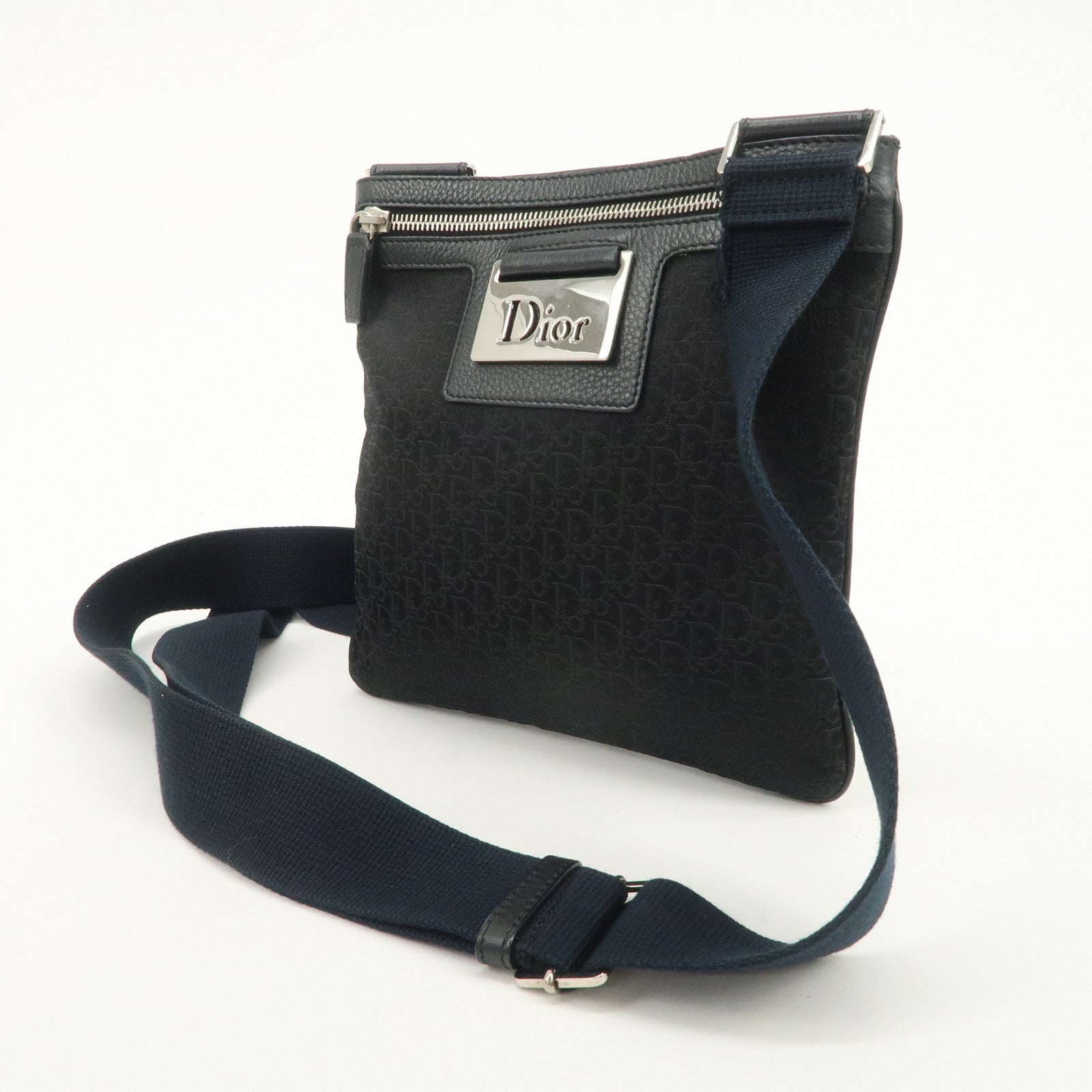 Christian Dior Street Chic Trotter Canvas Leather Shoulder Bag