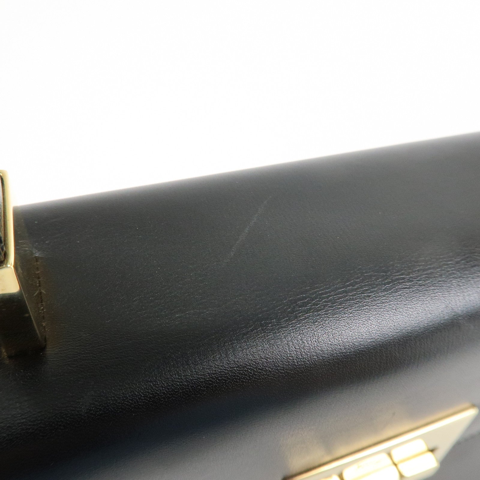 Ferragamo Leather Gancini 2Way Hand Shoulder Bag Black AT210536 Used