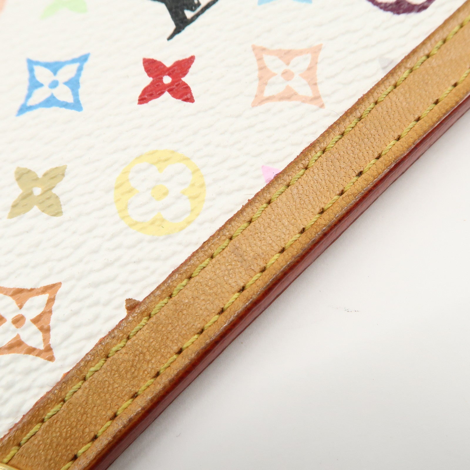 Louis Vuitton Monogram Multicolor Pochette Cles Blanc M92655 Used