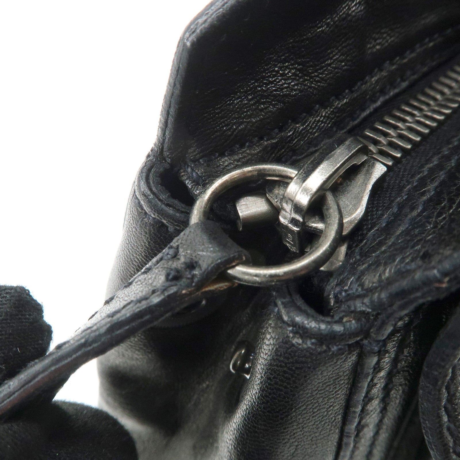 PRADA Leather Tote Bag Black Used