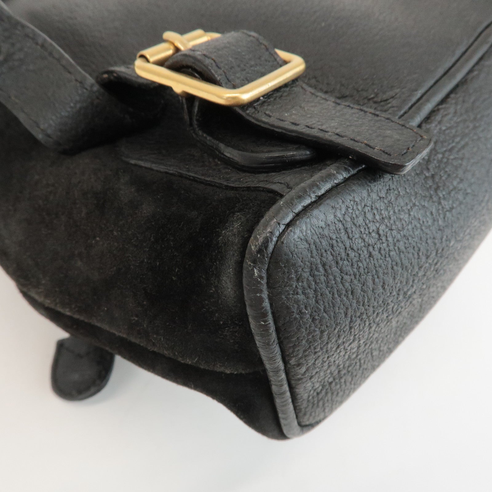 GUCCI Bamboo Suede Leather Mini Back Pack Black 00.2034.0030 Used