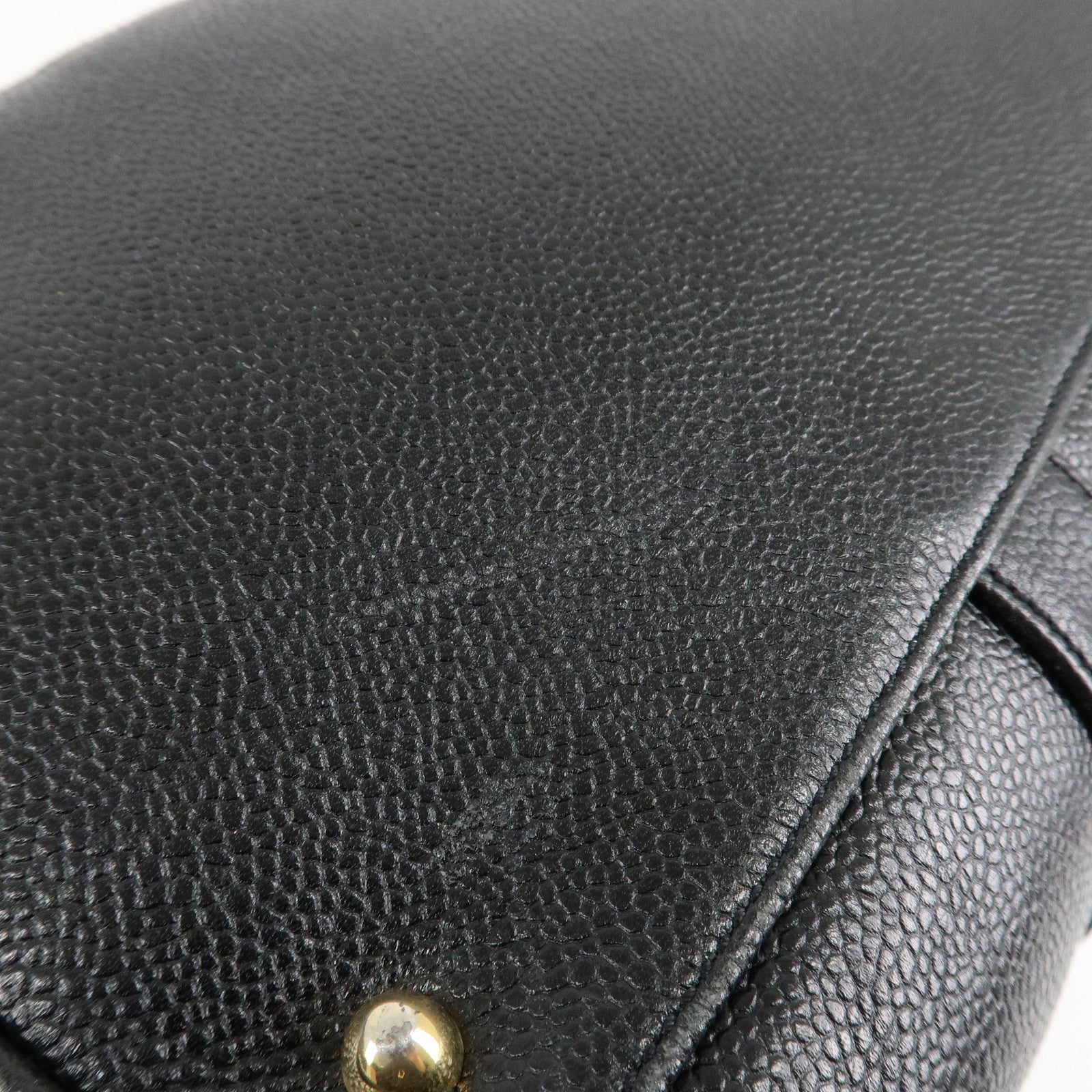 CHANEL Caviar Skin 2Way Boston Bag Hand Bag Black Used